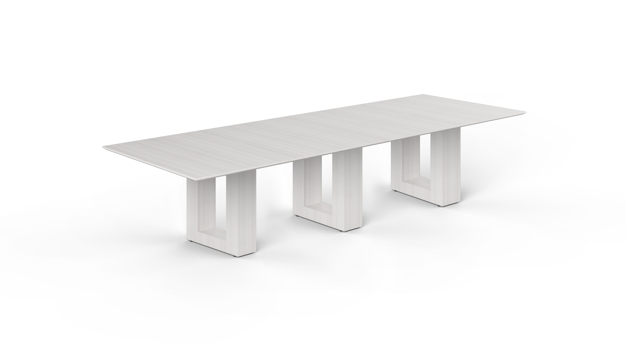 12' Coltello Conference Table with Aureola legs, Blanc De Gris