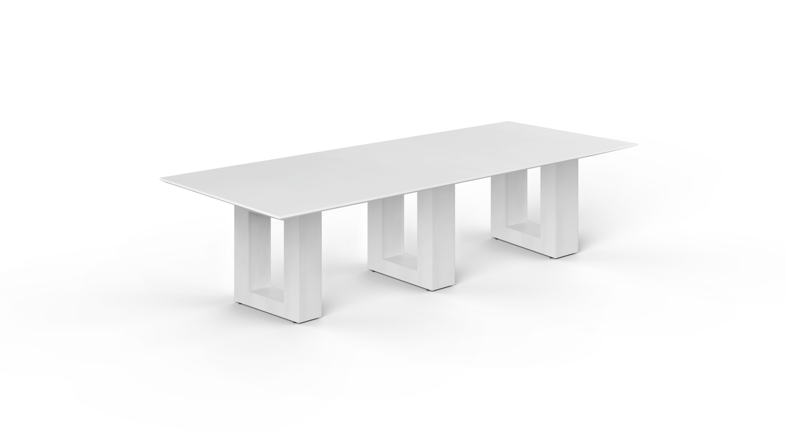 10' Coltello Conference Table with Aureola legs, Blanco