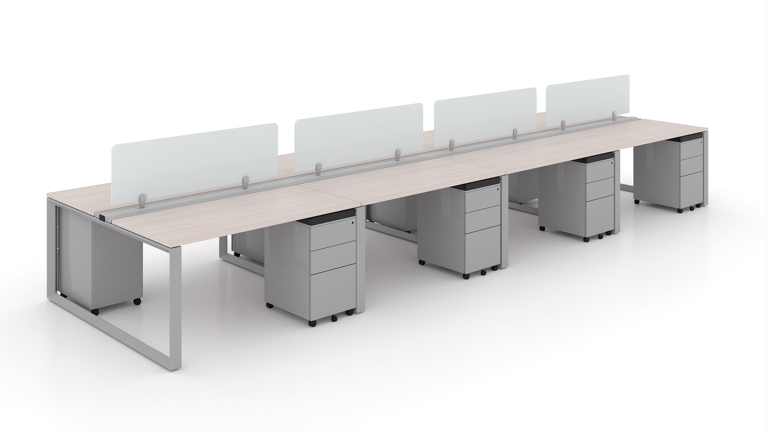 8 Person Bench Workstation Grey Frame 24”x48”