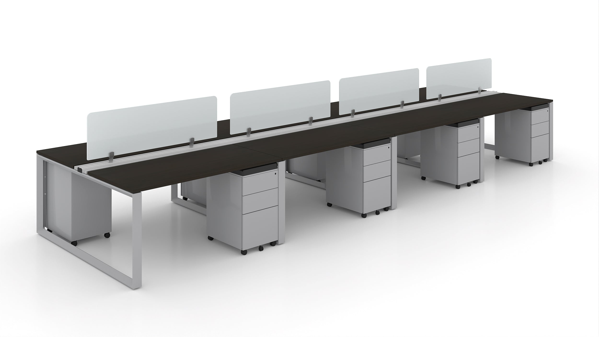 8 Person Bench Workstation Grey Frame 24”x48”