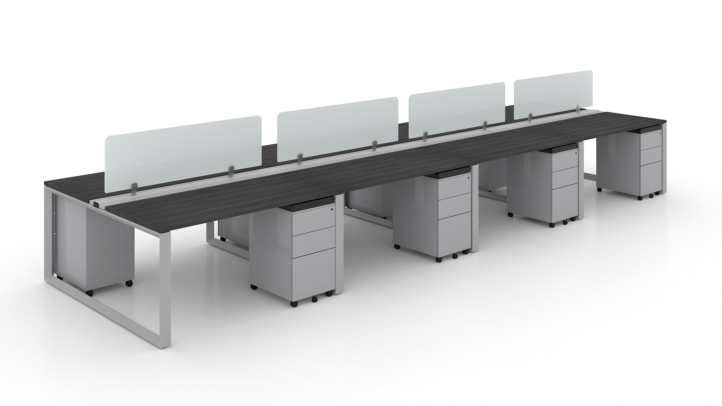 8 Person Bench Workstation Grey Frame 24”x48”