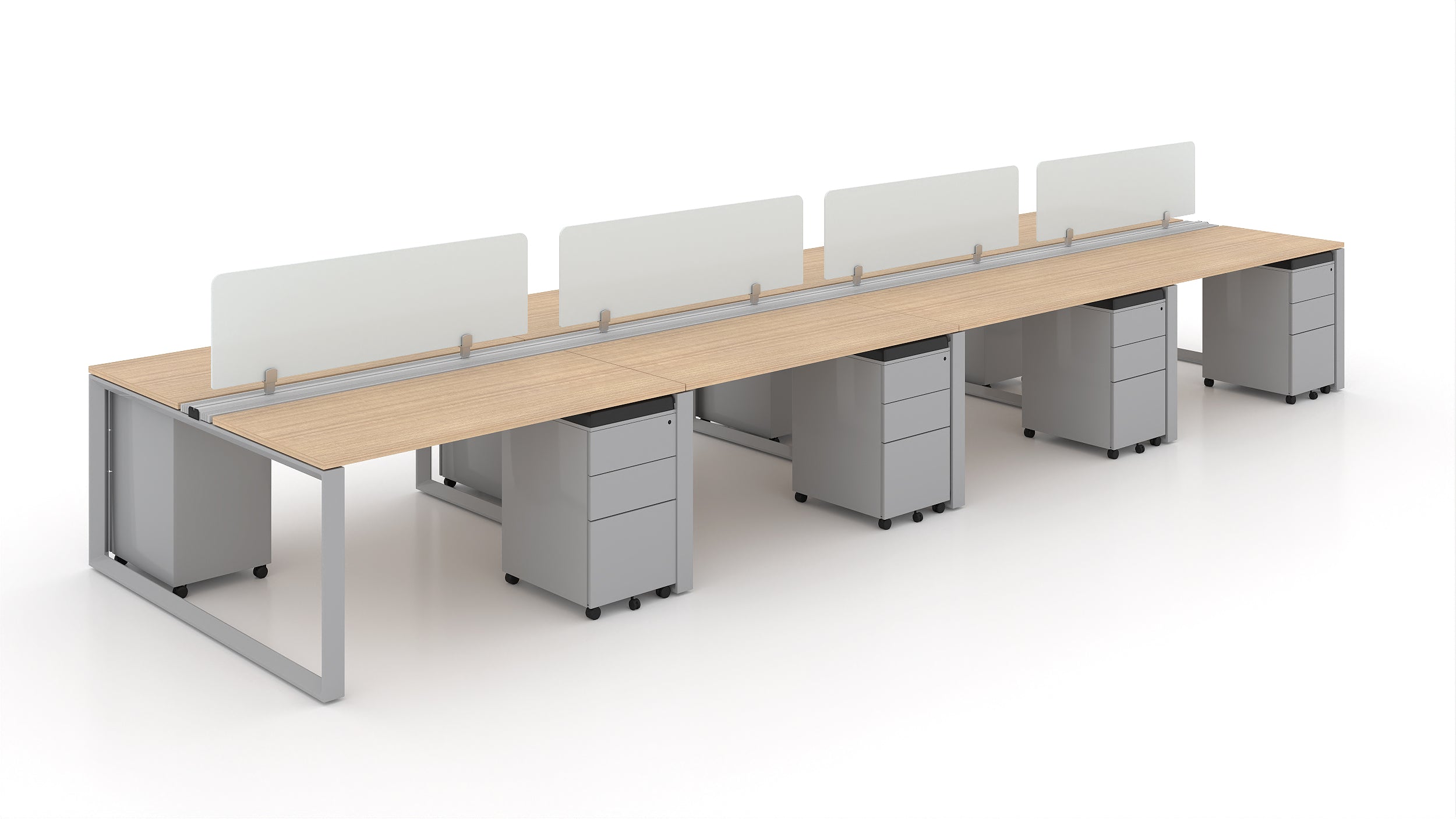 8 Person Bench Workstation Grey Frame 24”x48”