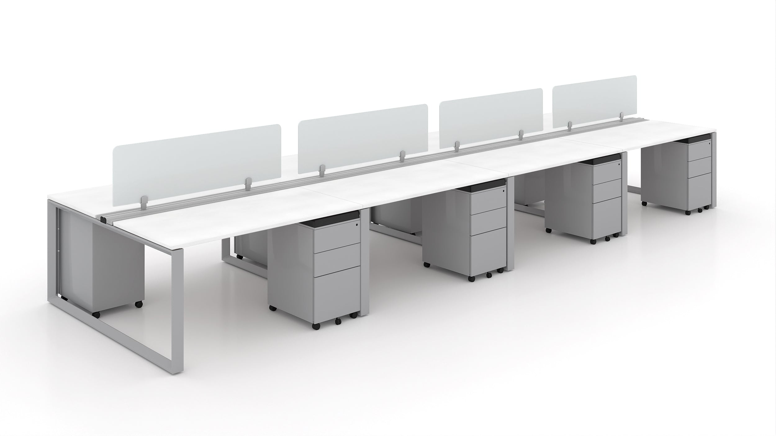 8 Person Bench Workstation Grey Frame 24”x48”