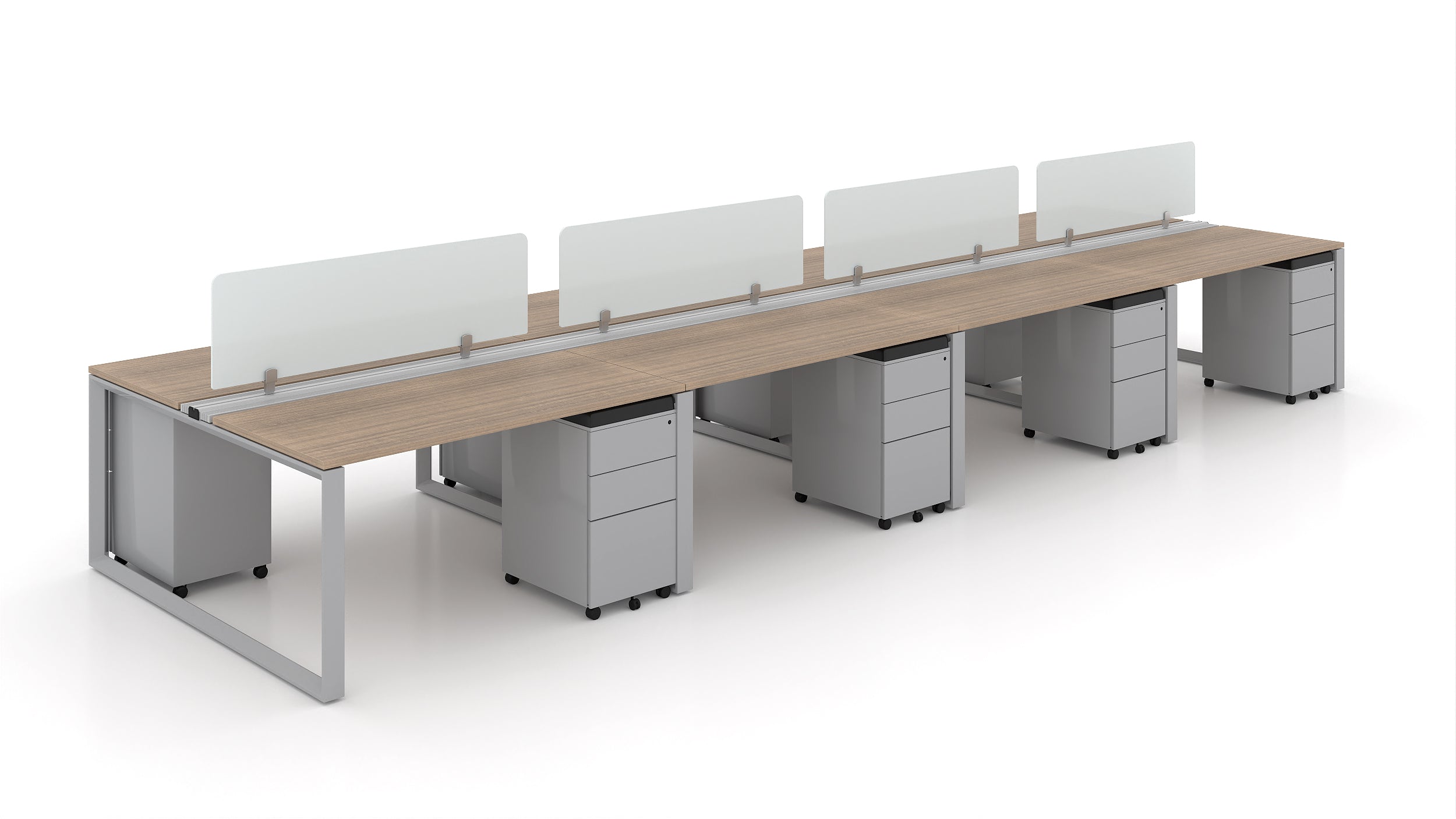 8 Person Bench Workstation Grey Frame 24”x48”