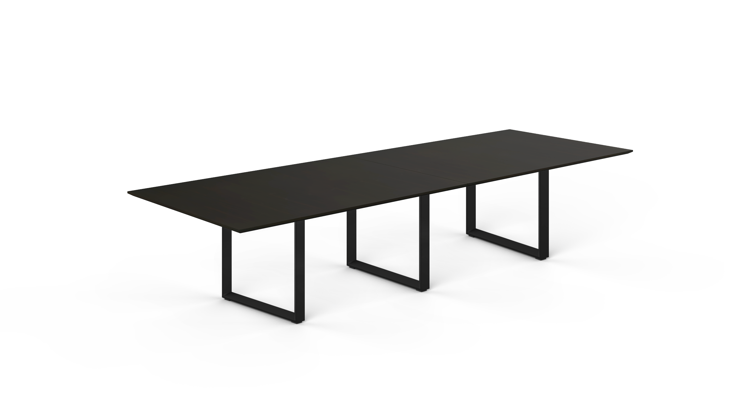12' Coltello Conference Table with Black Veloce legs, Espresso