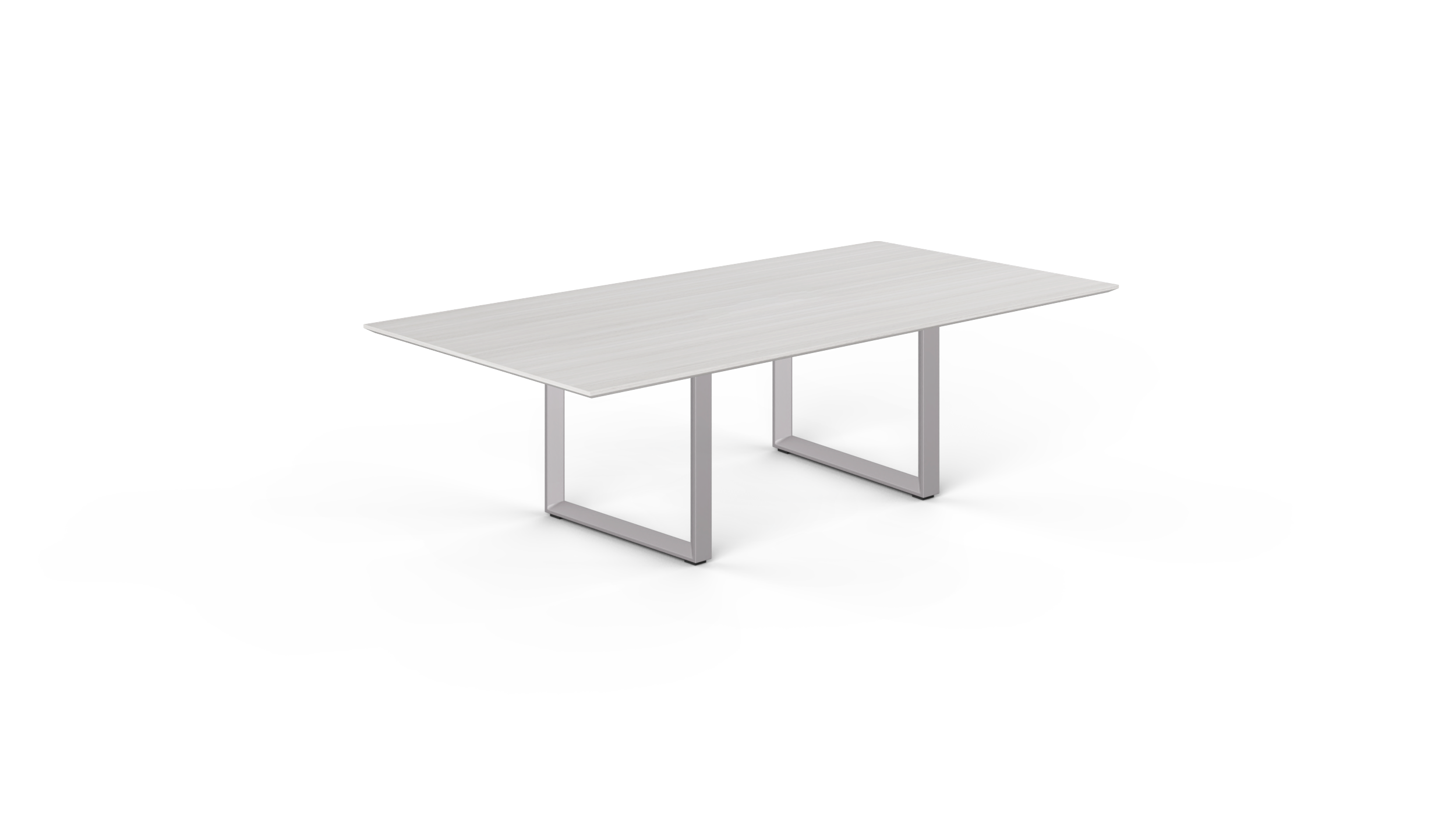 8' Coltello Conference Table with Grey Veloce legs, Blanc De Gris