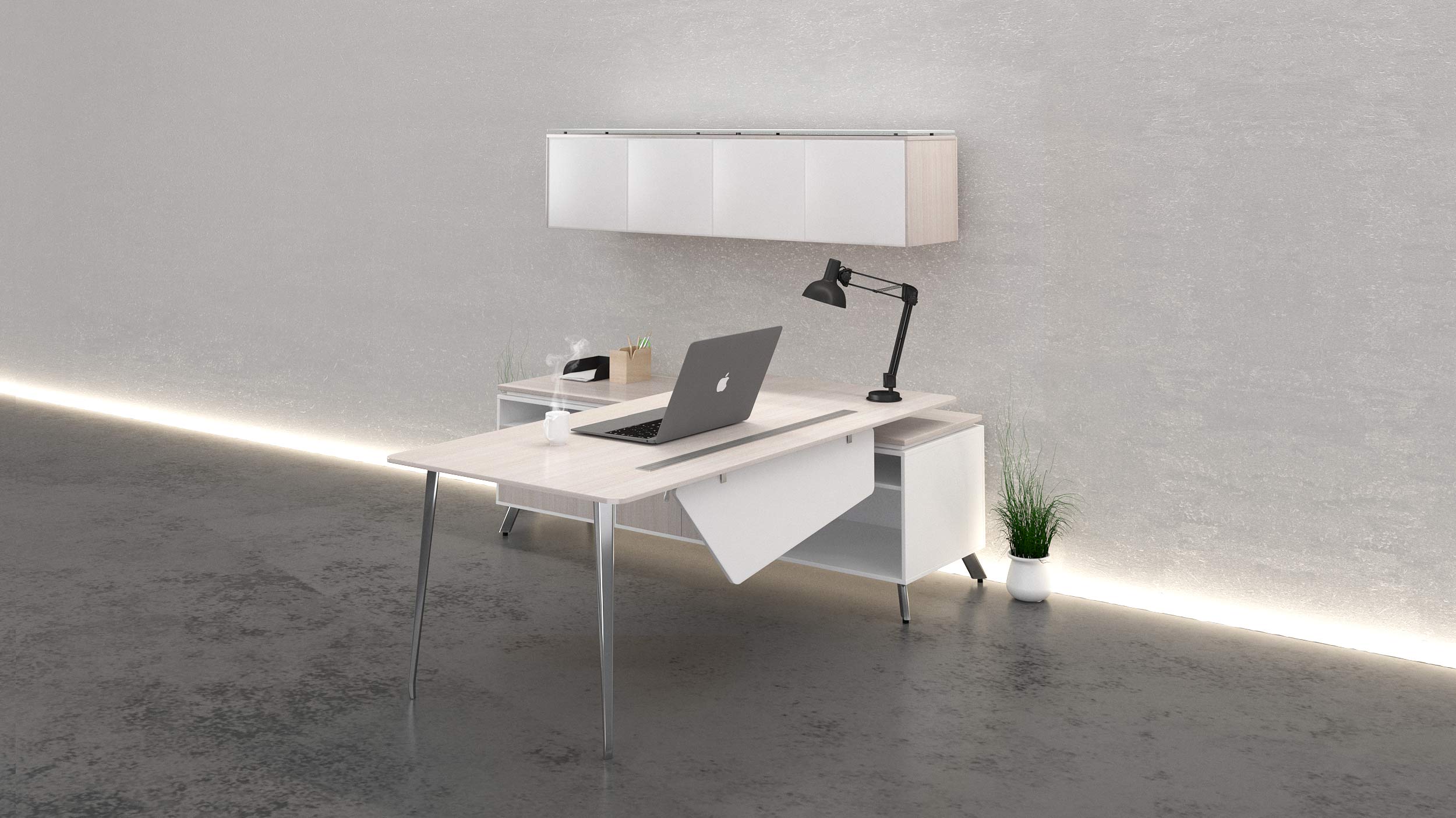 Onesuite Desk with Credenza Return