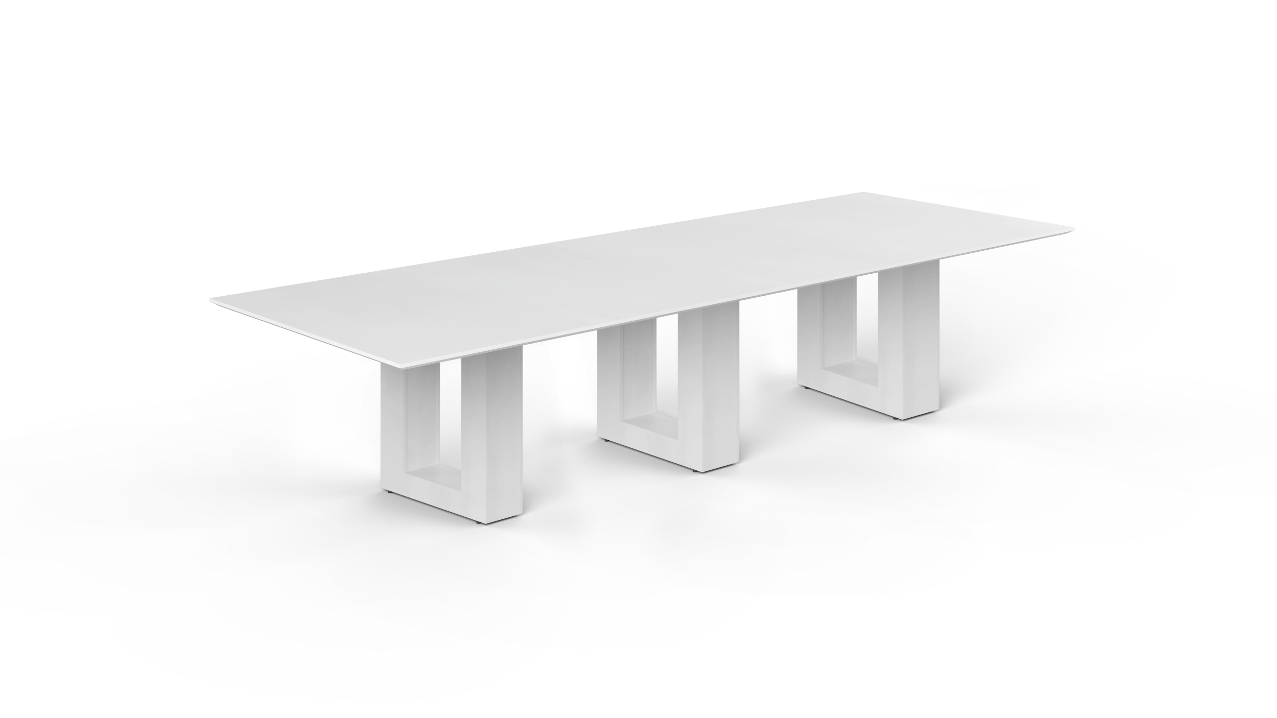 12' Coltello Conference Table with Aureola legs, Blanco