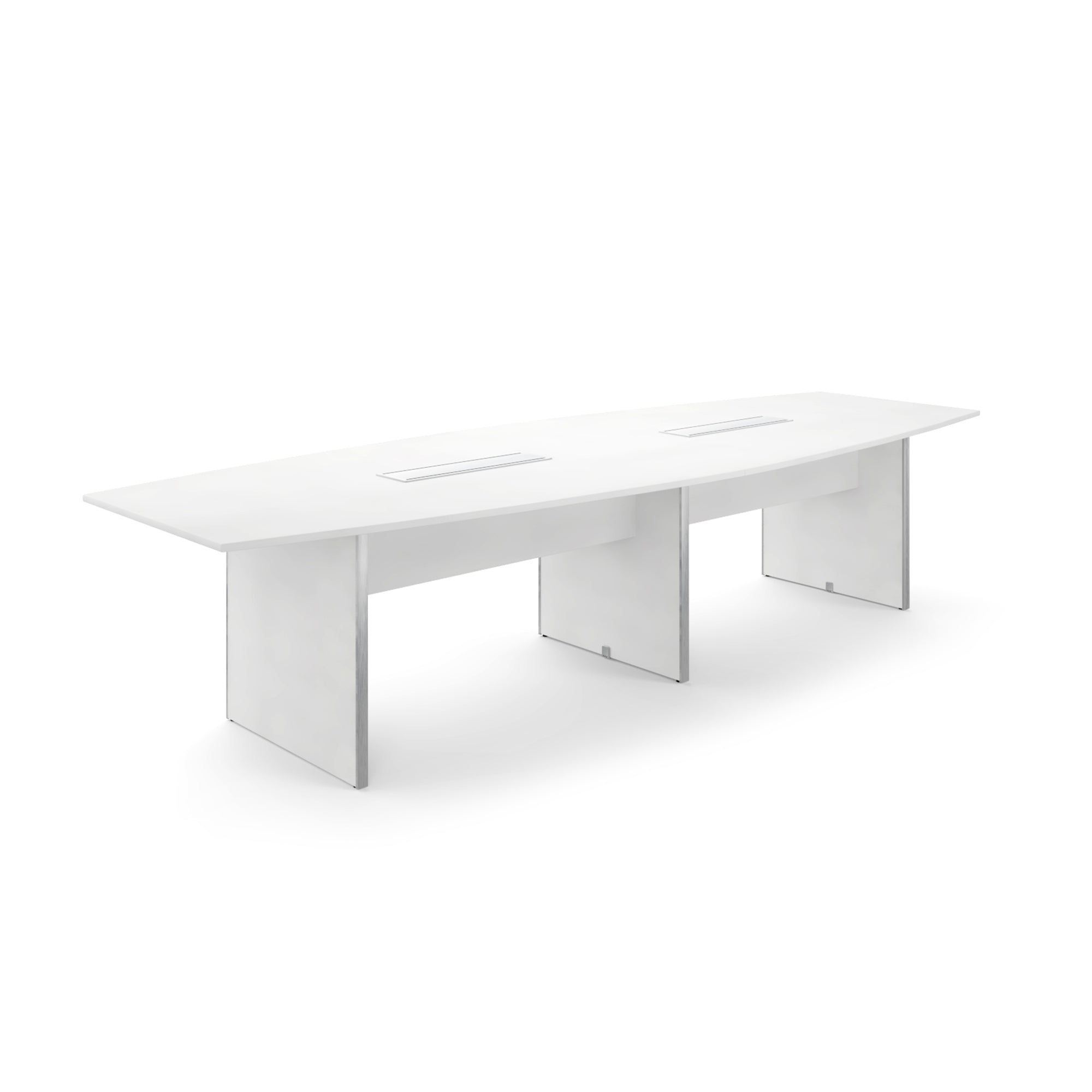 Deluxe 12' Laminate Boat Shape Conference table Blanco