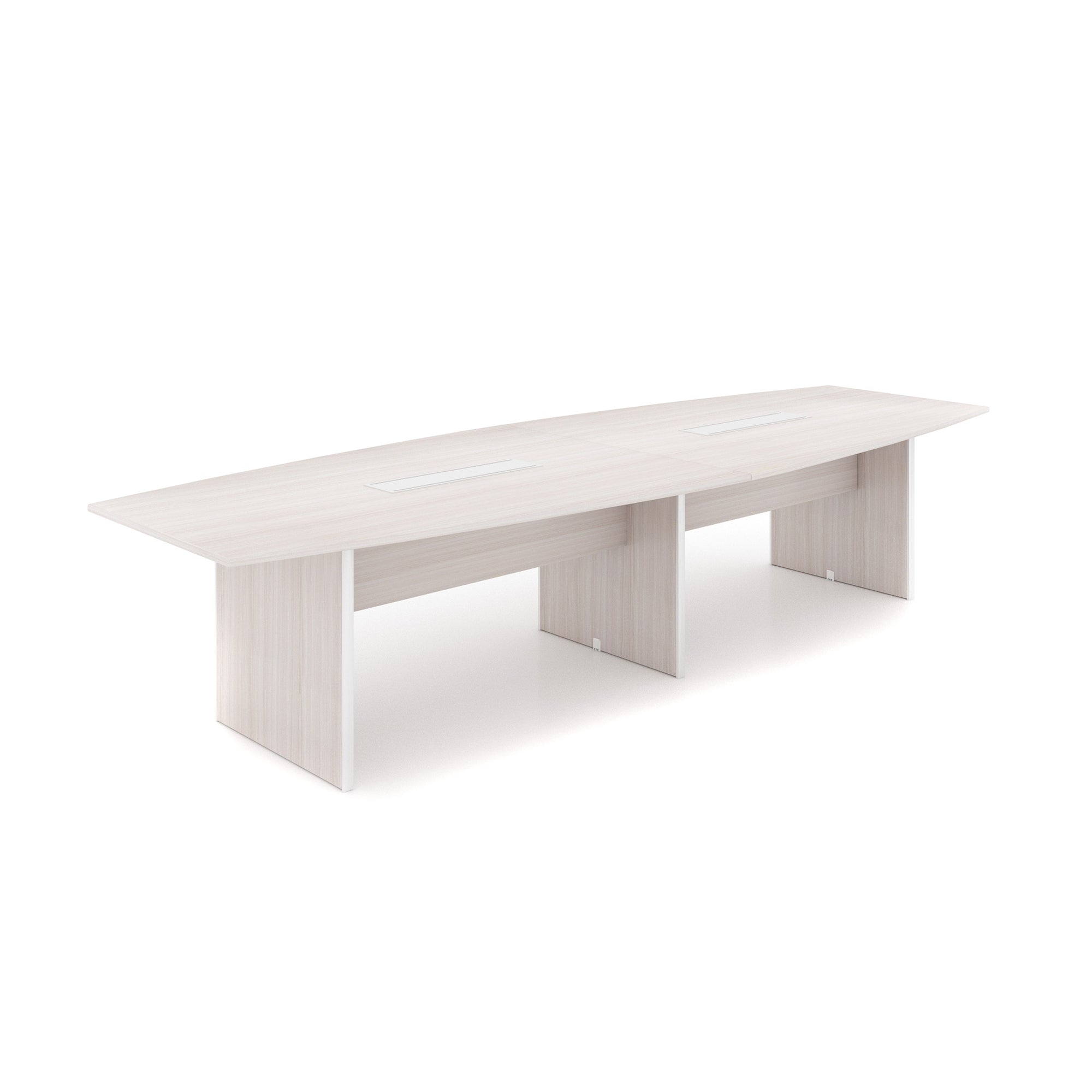 Deluxe 12' Laminate Boat Shape Conference table Blanc de Gris