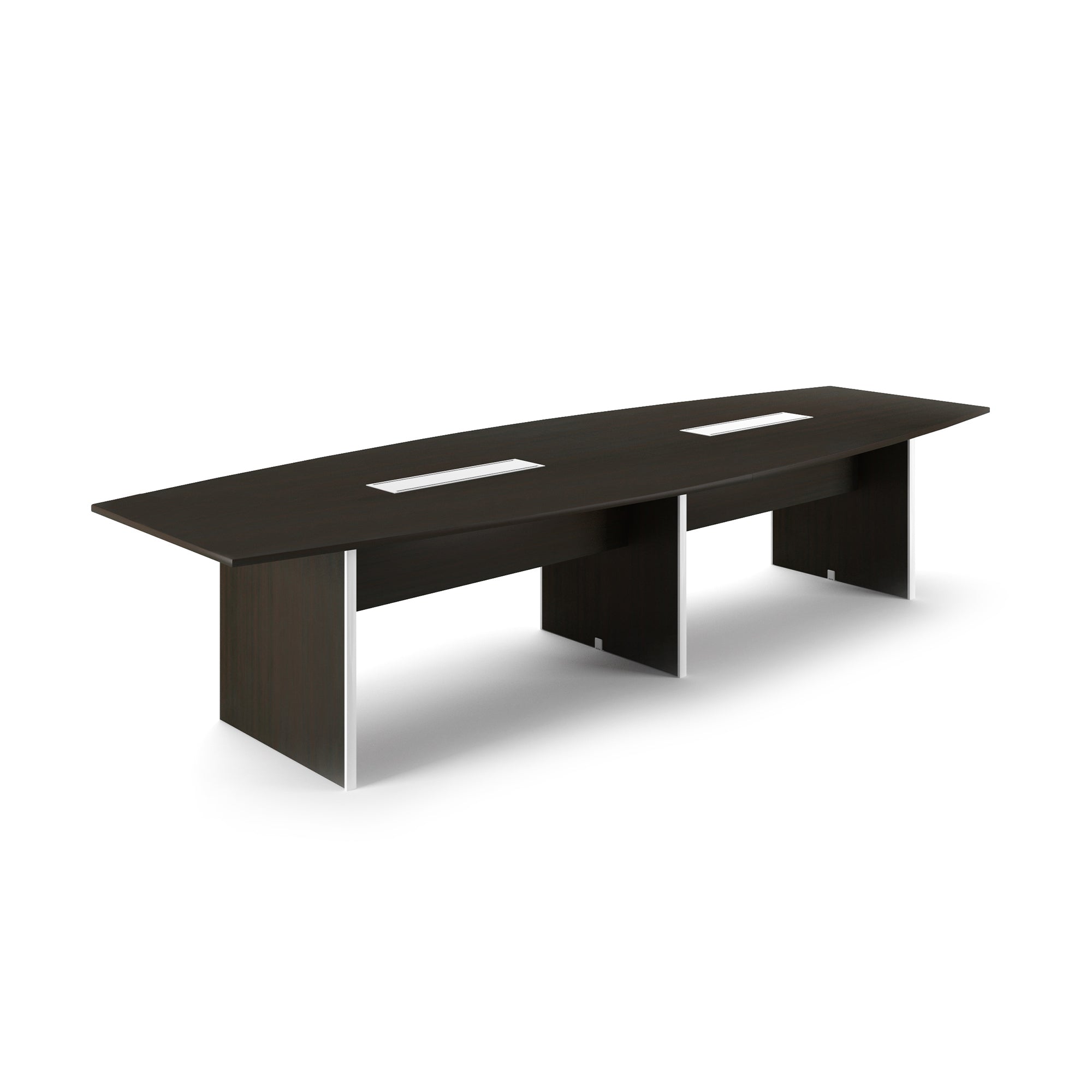 Deluxe 12' Laminate Boat Shape Conference table Espresso