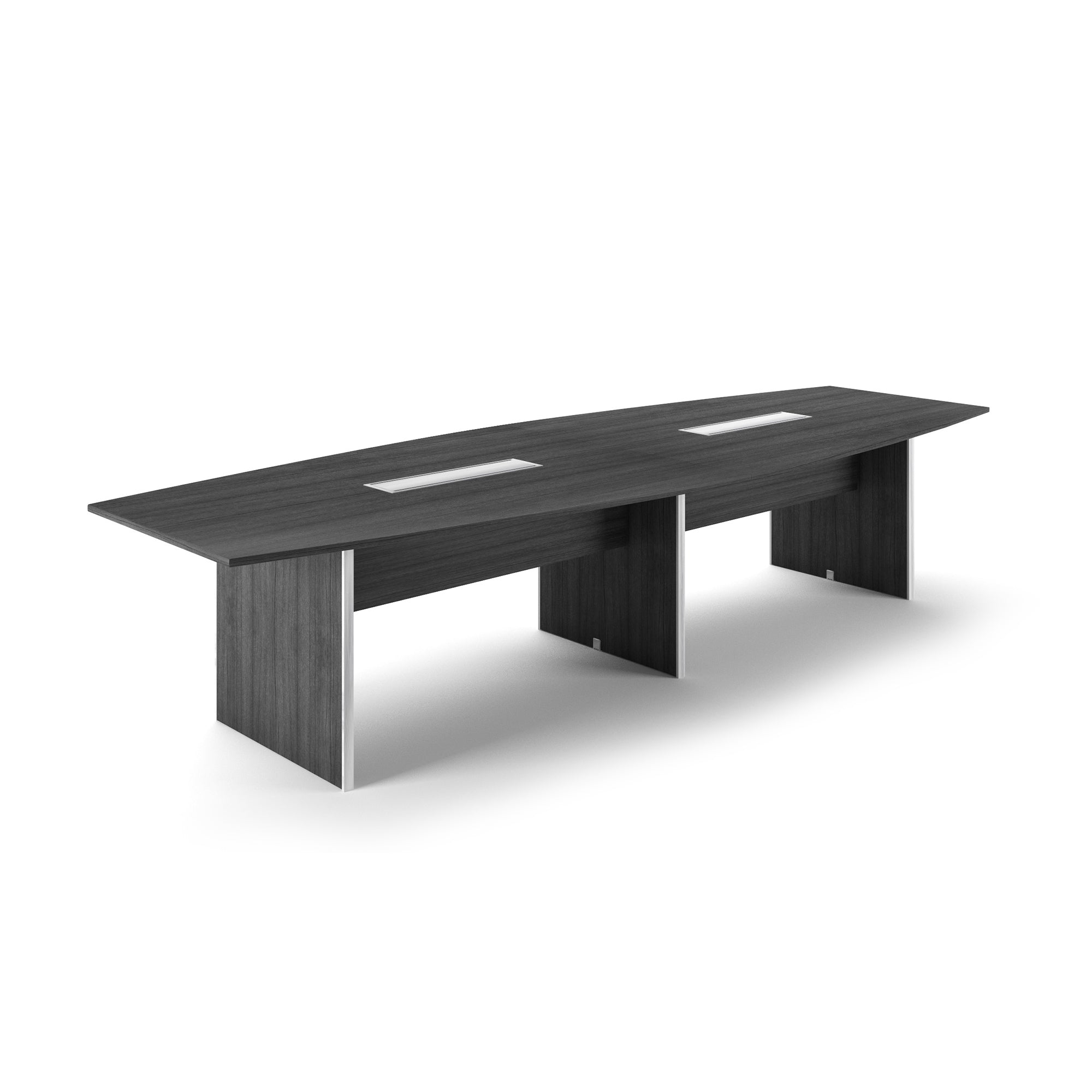 Deluxe 12' Laminate Boat Shape Conference table Grigio