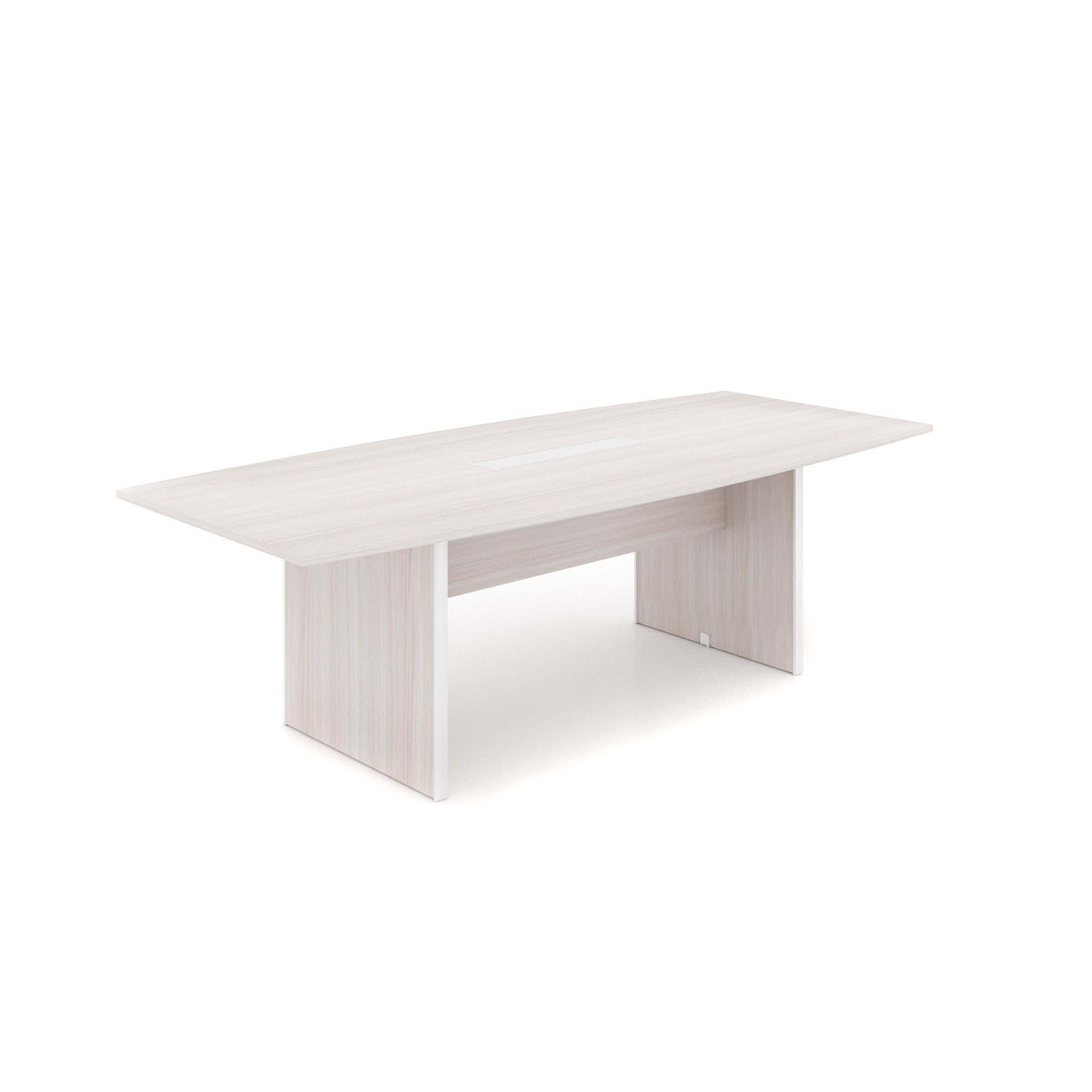 Deluxe 8' Laminate Boat Shape Conference table Blanc de Gris
