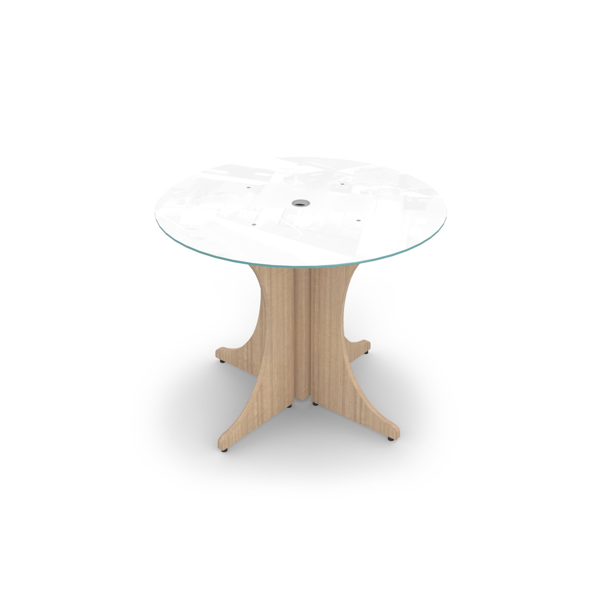 Small Round Glass Conference Table with X-base 36" Miele