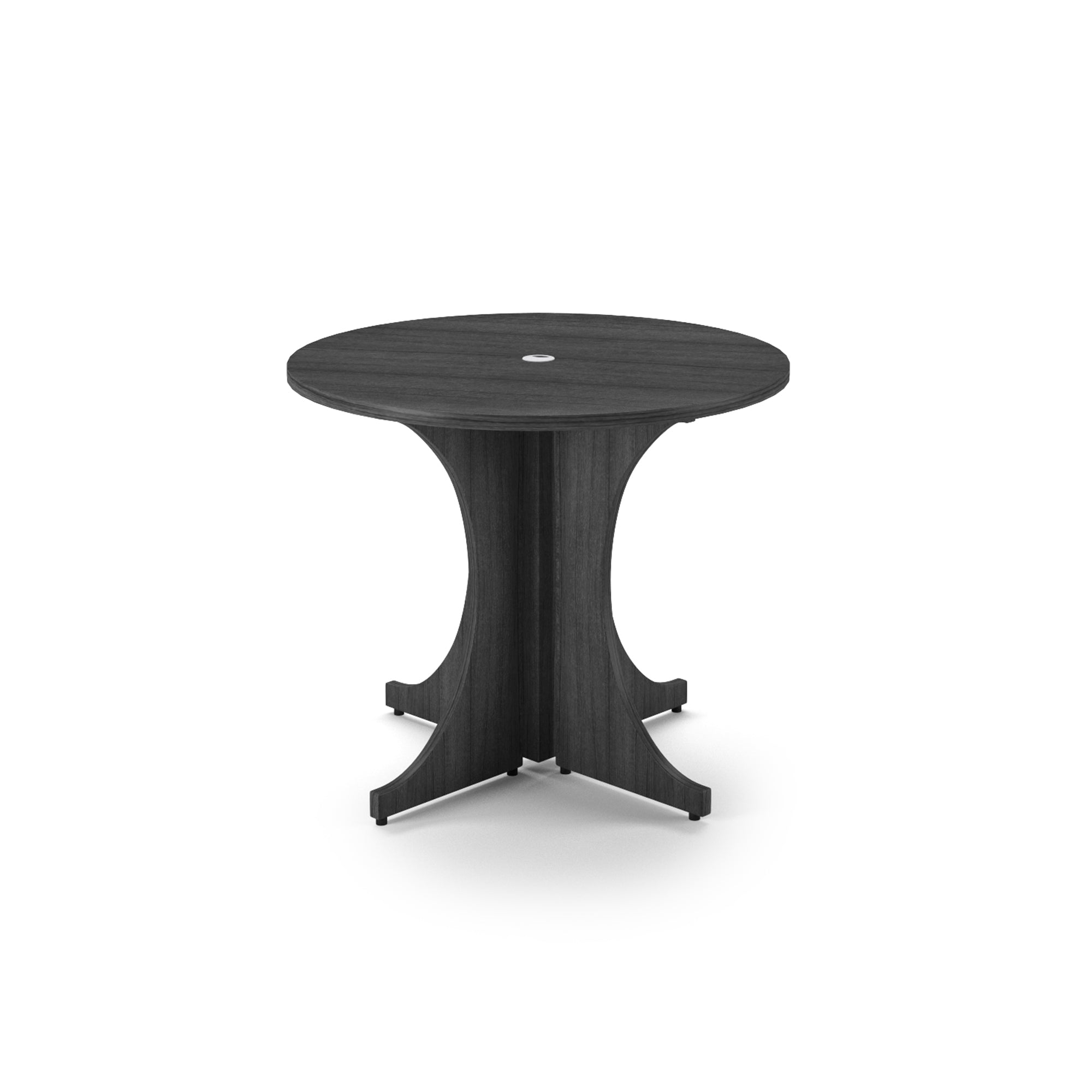 Small Round Laminate Conference Table with X-base 36" Grigio