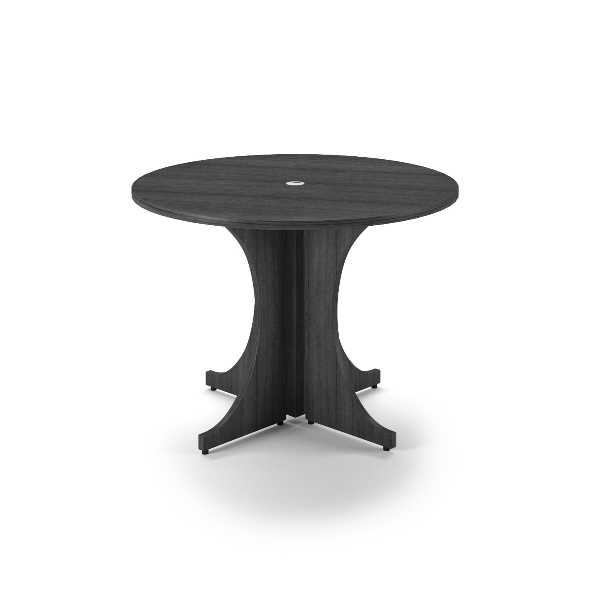 Medium Round Laminate Conference Table with X-base 42" Grigio