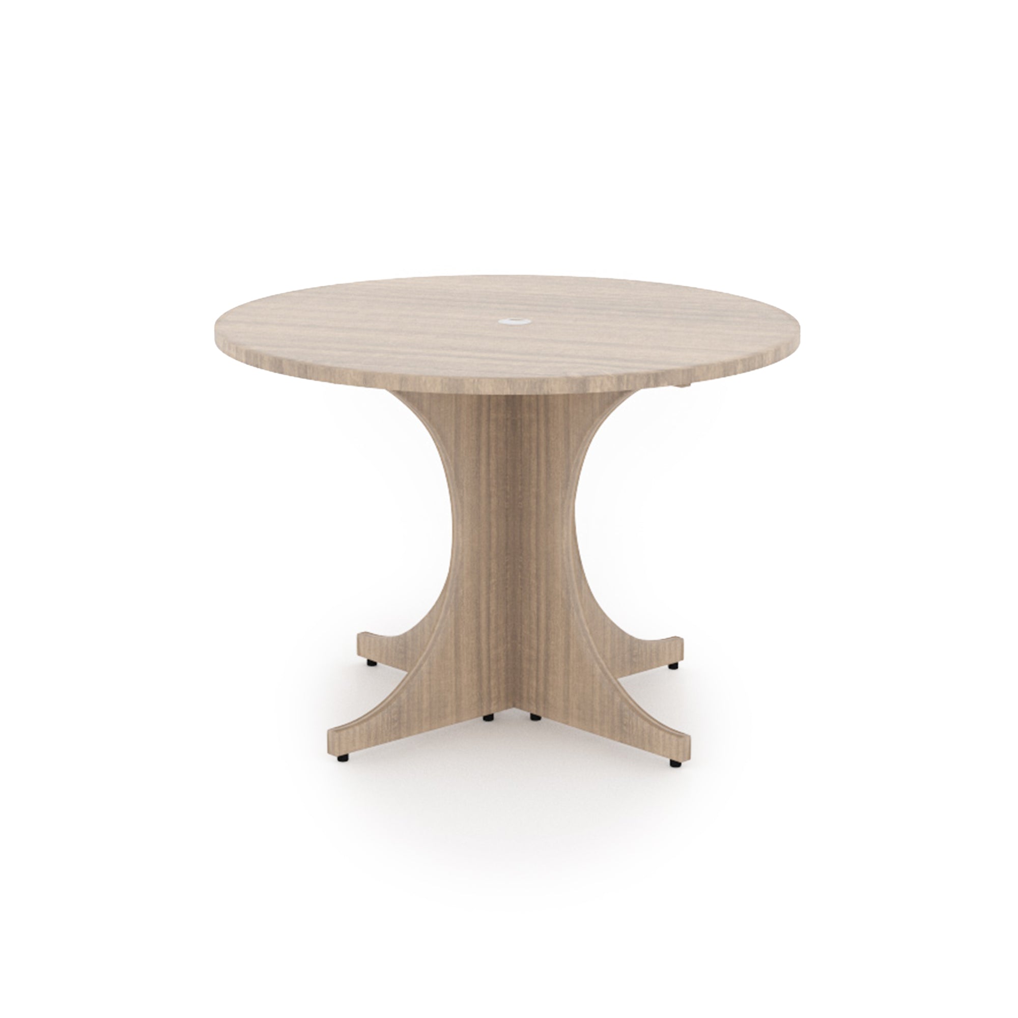 Medium Round Laminate Conference Table with X-base 42" Noce