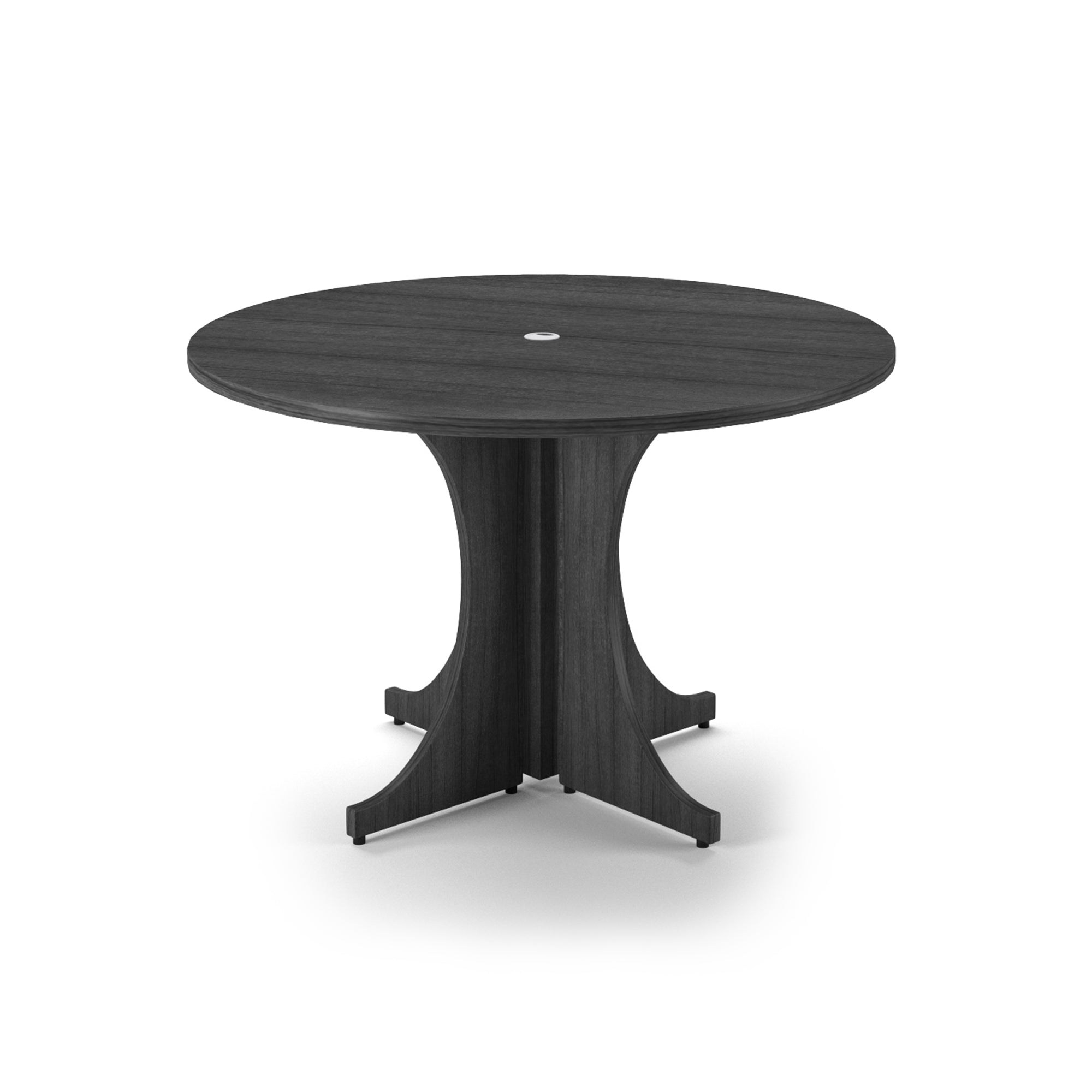 Large Round Laminate Conference Table with X-base 48" Grigio