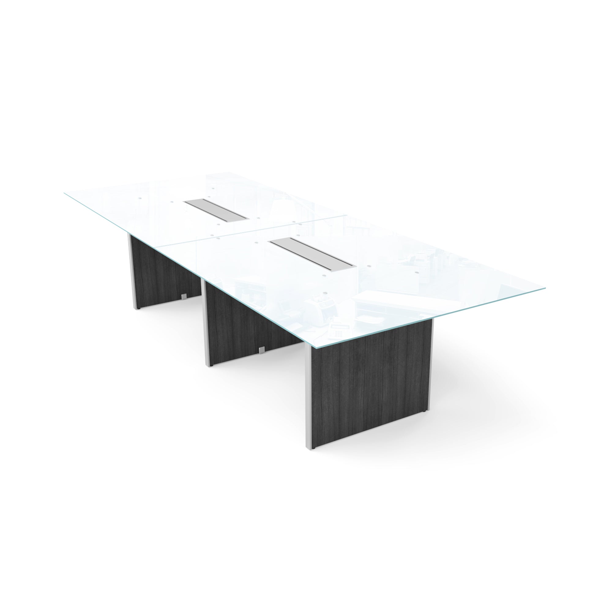 Deluxe 10' Glass Top Conference Table Grigio
