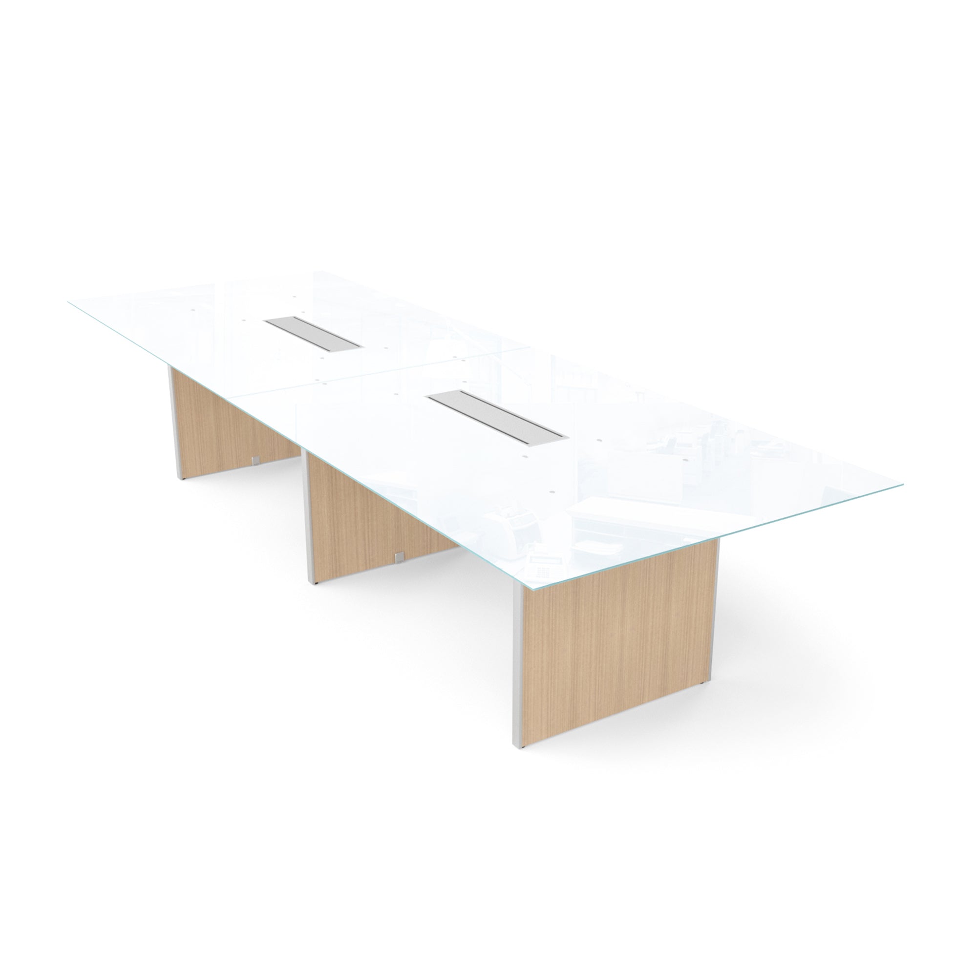 Deluxe 12' Glass Top Conference Table Miele