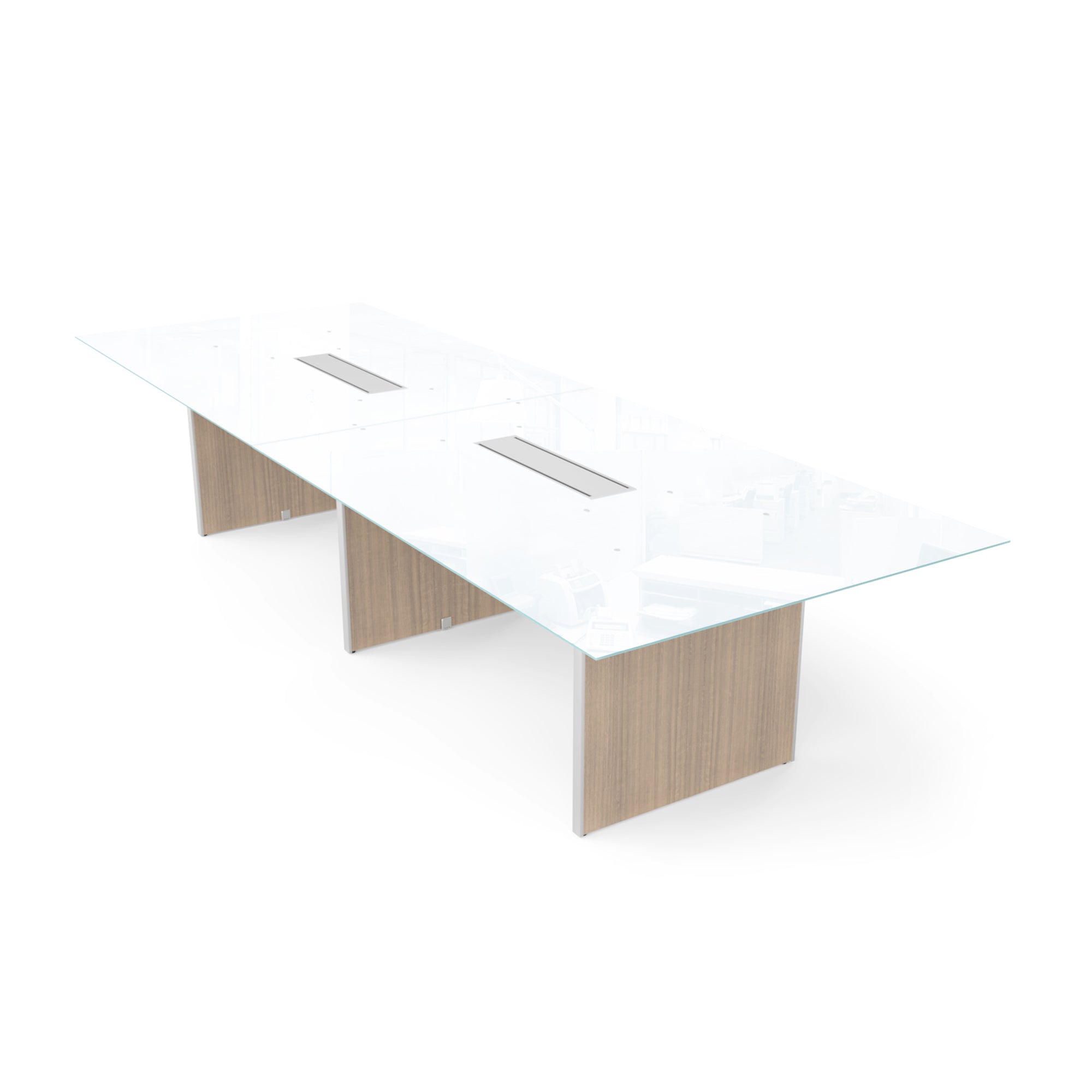 Deluxe 12' Glass Top Conference Table Noce