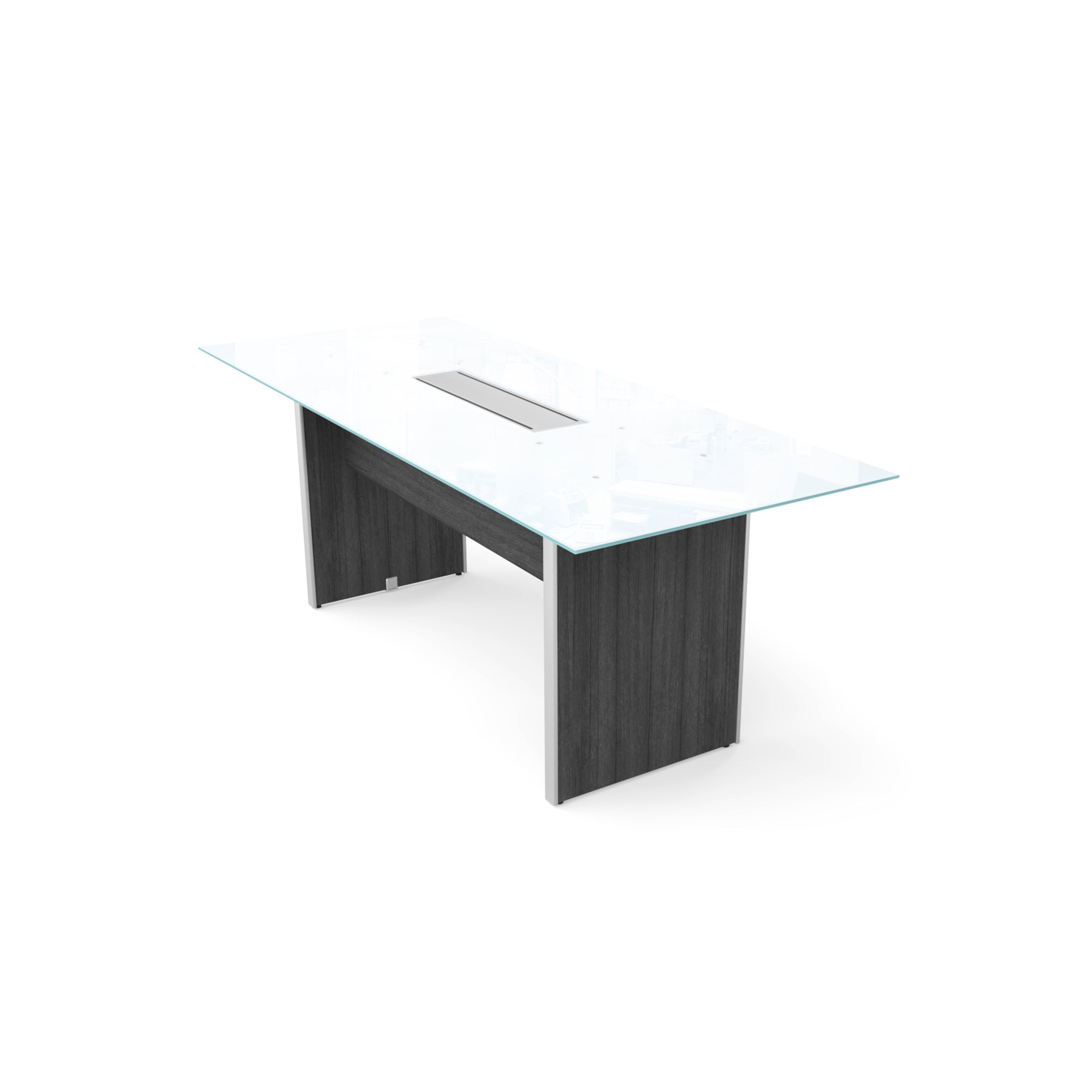 Rectangular Glass Top Conference Table Grigio