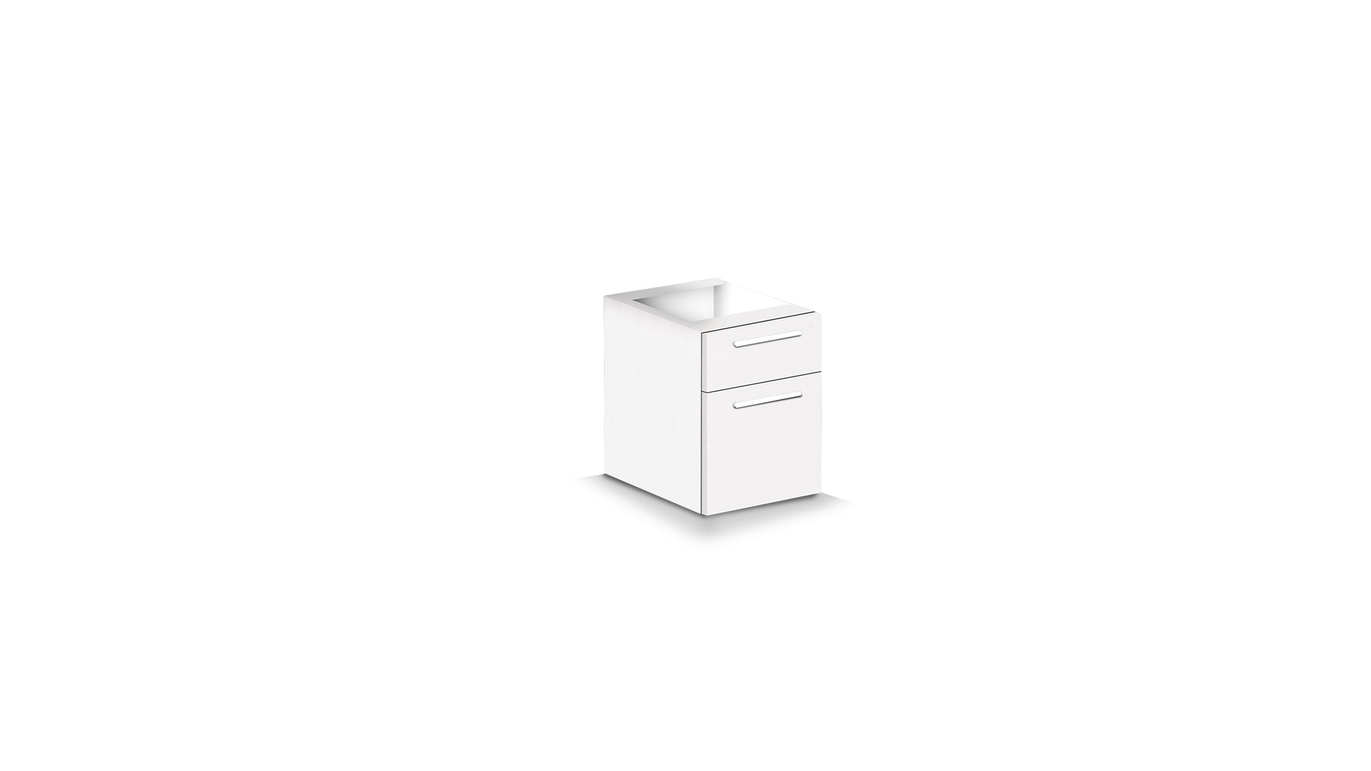 Deluxe 2 Drawer Hanging Storage Cabinet Pedestal Blanco
