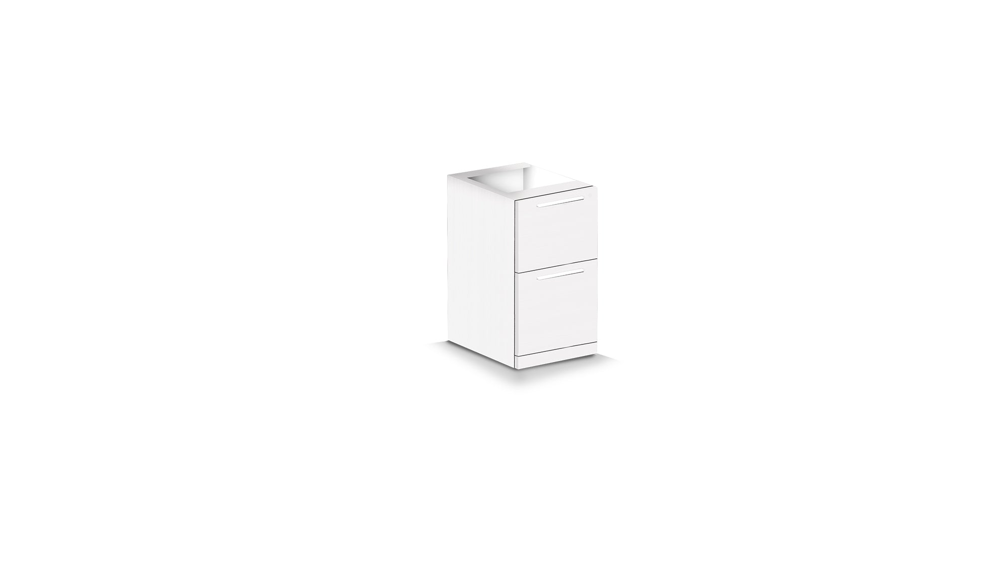 Deluxe 2 Drawer Storage Cabinet Pedestal Blanco