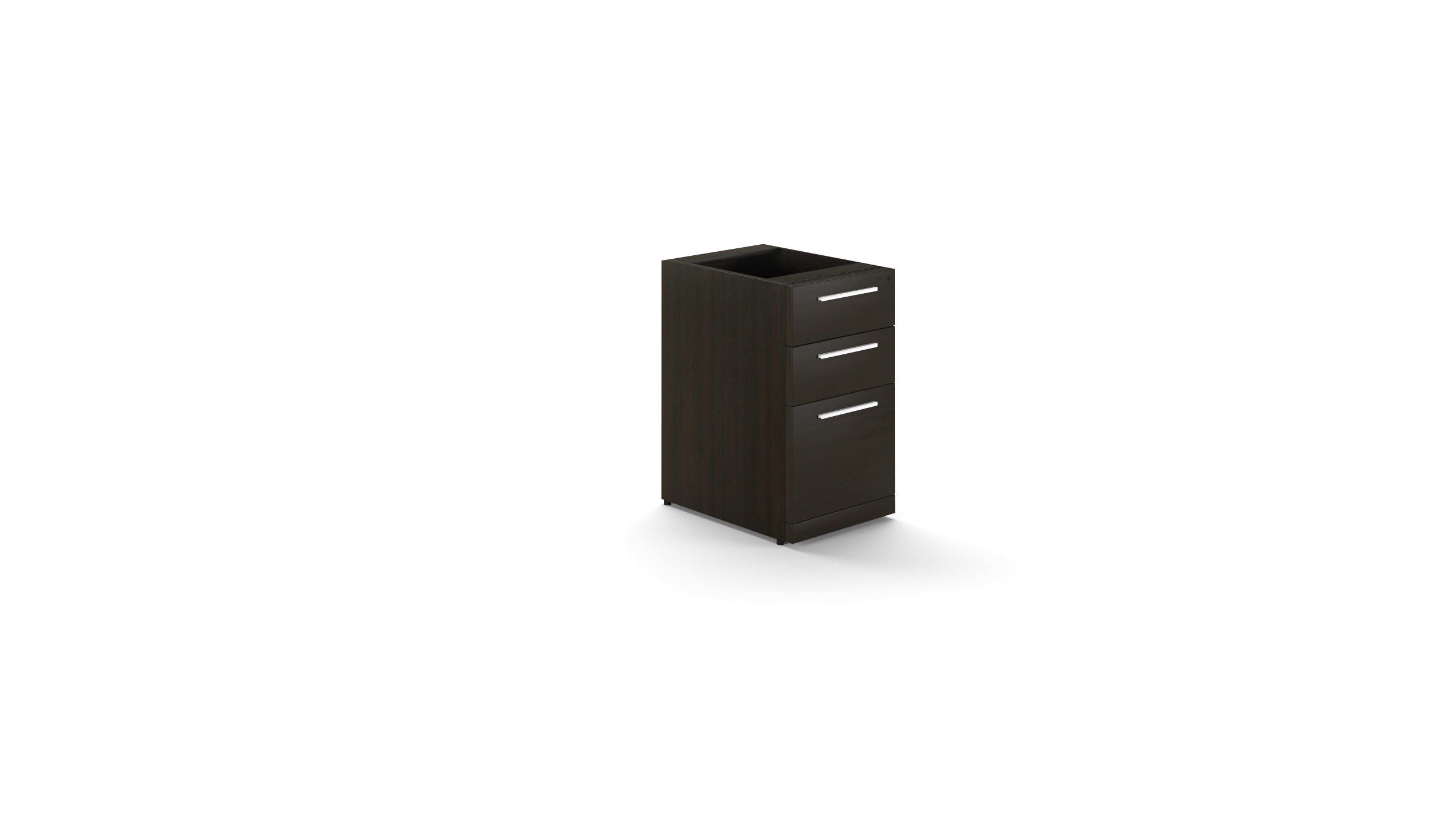 Deluxe 3 Drawer Storage Cabinet Pedestal Espresso