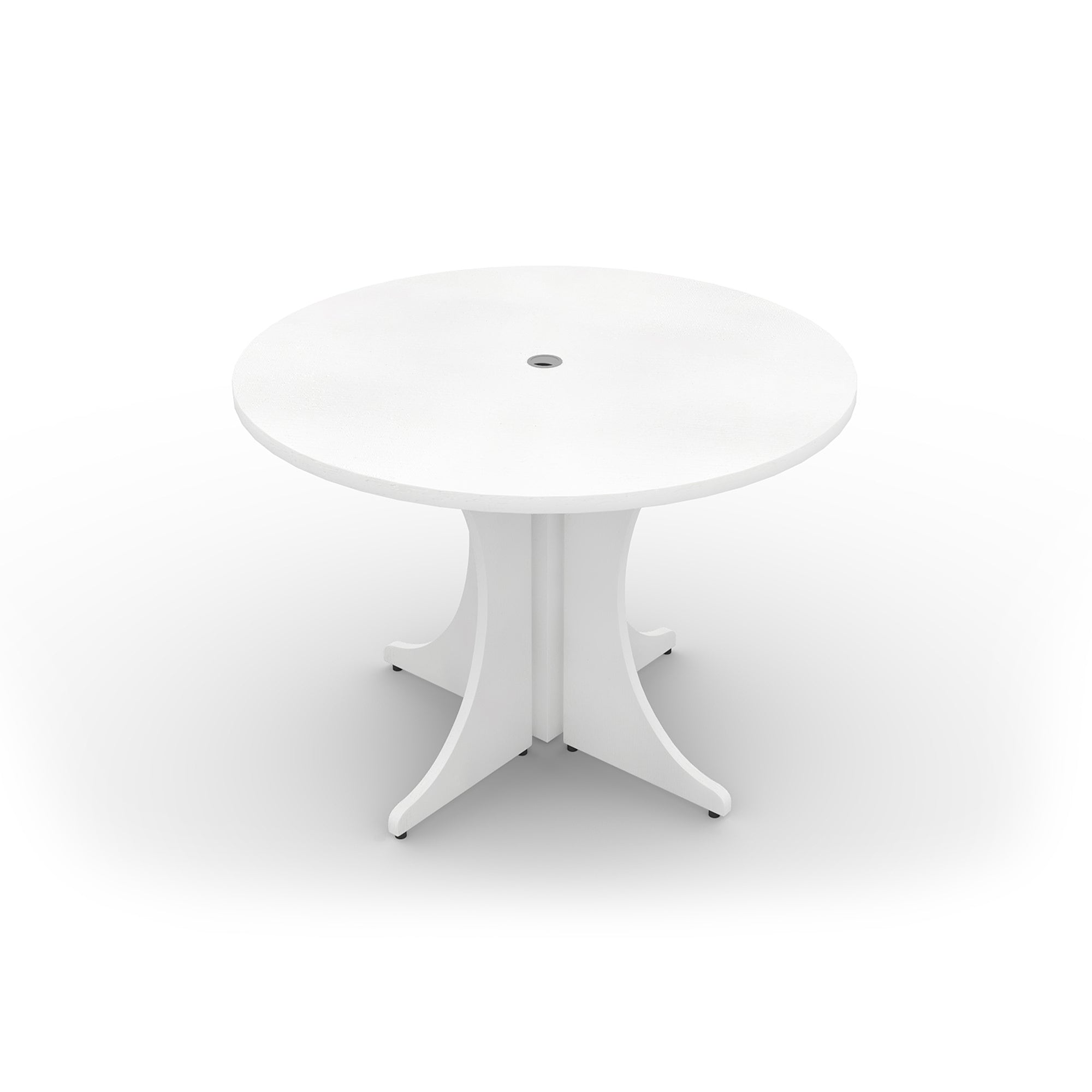Medium Round Laminate Conference Table with X-base 42" Blanco