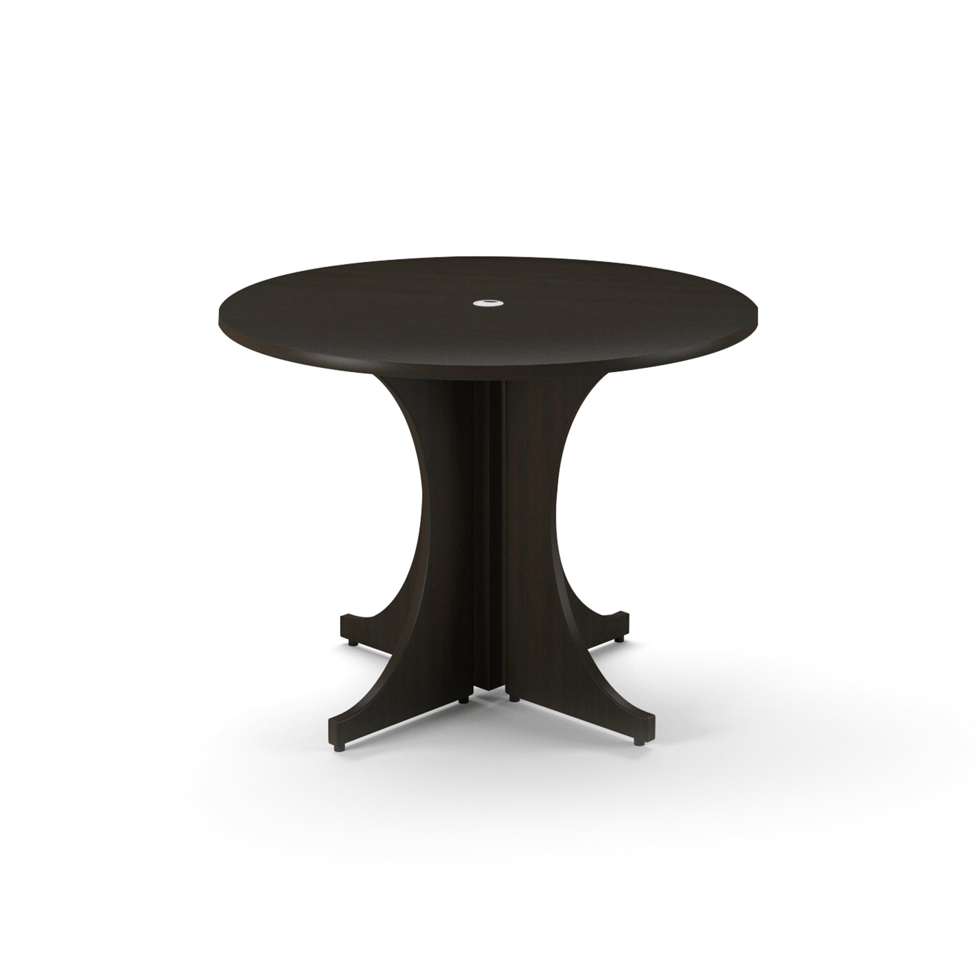 Medium Round Laminate Conference Table with X-base 42" Espresso