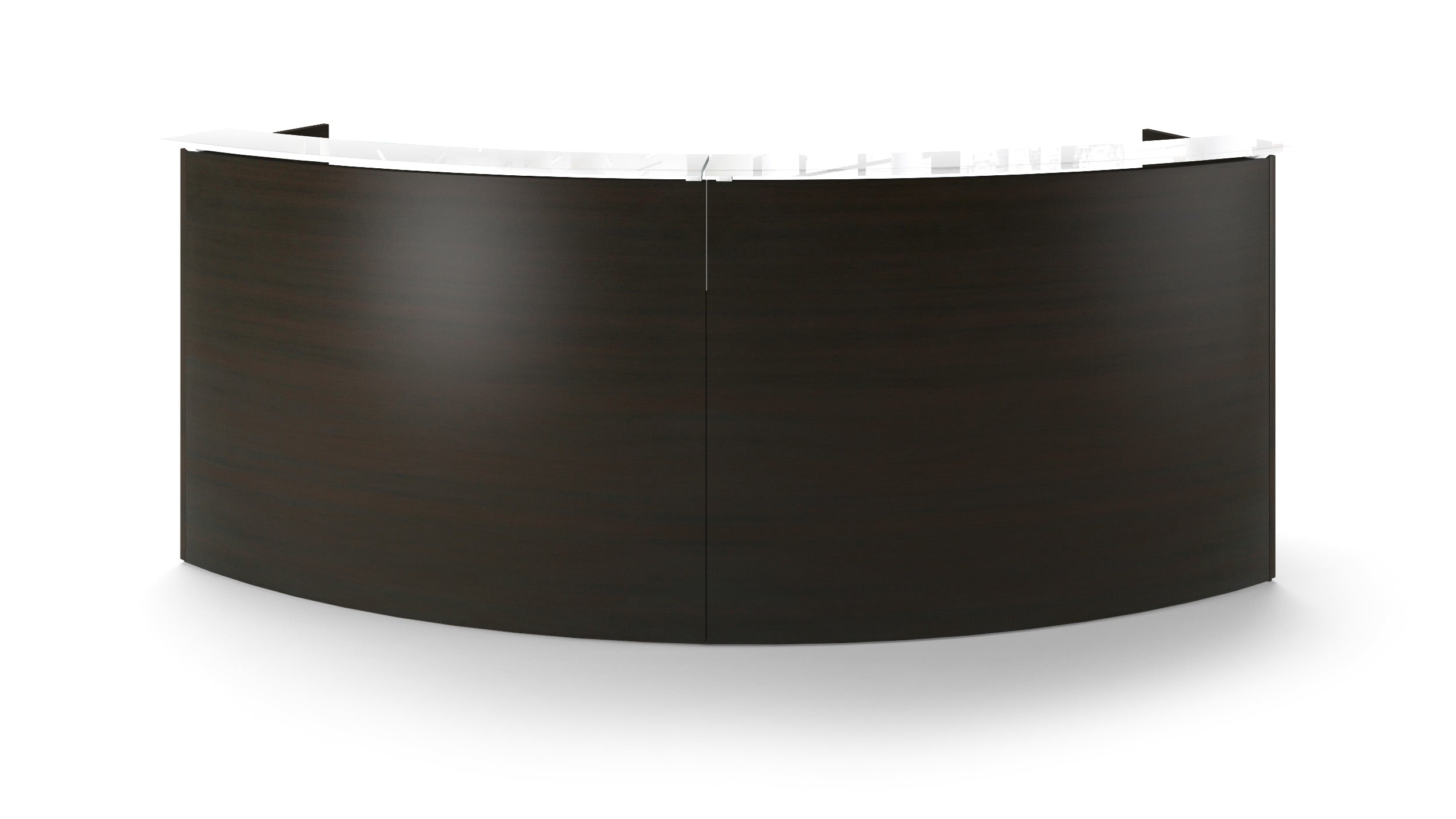 Two Person Curved Reception Desk Espresso