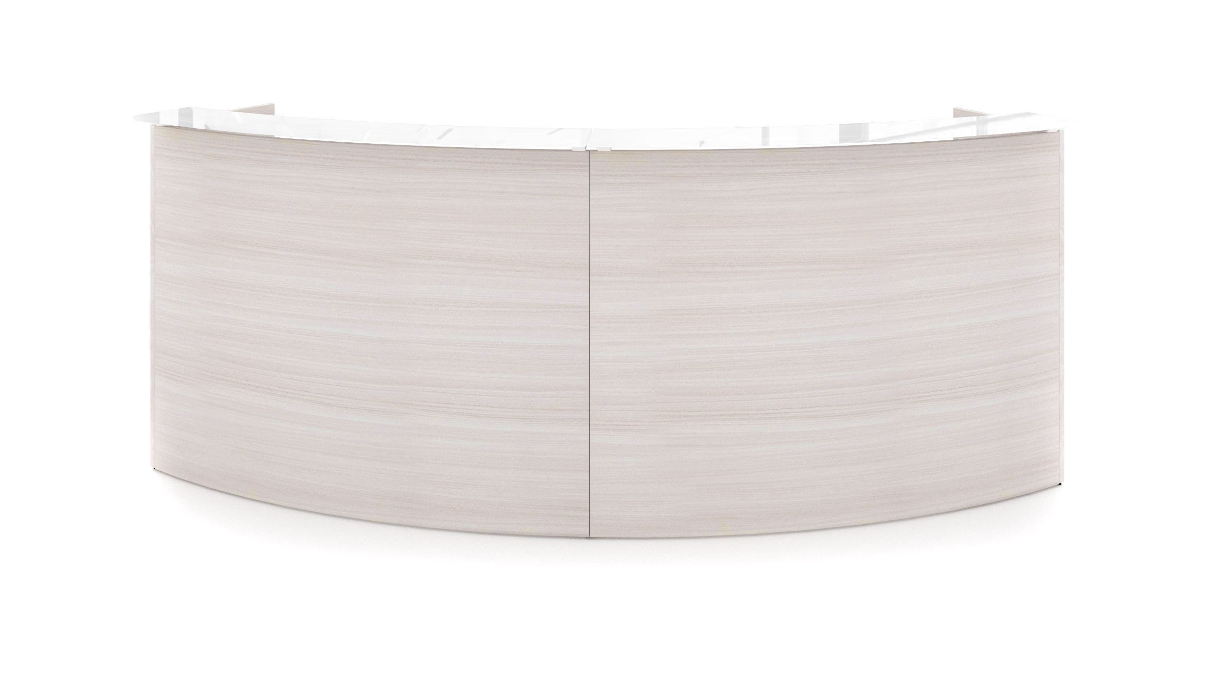 Two Person Curved Reception Desk Blanc de Gris
