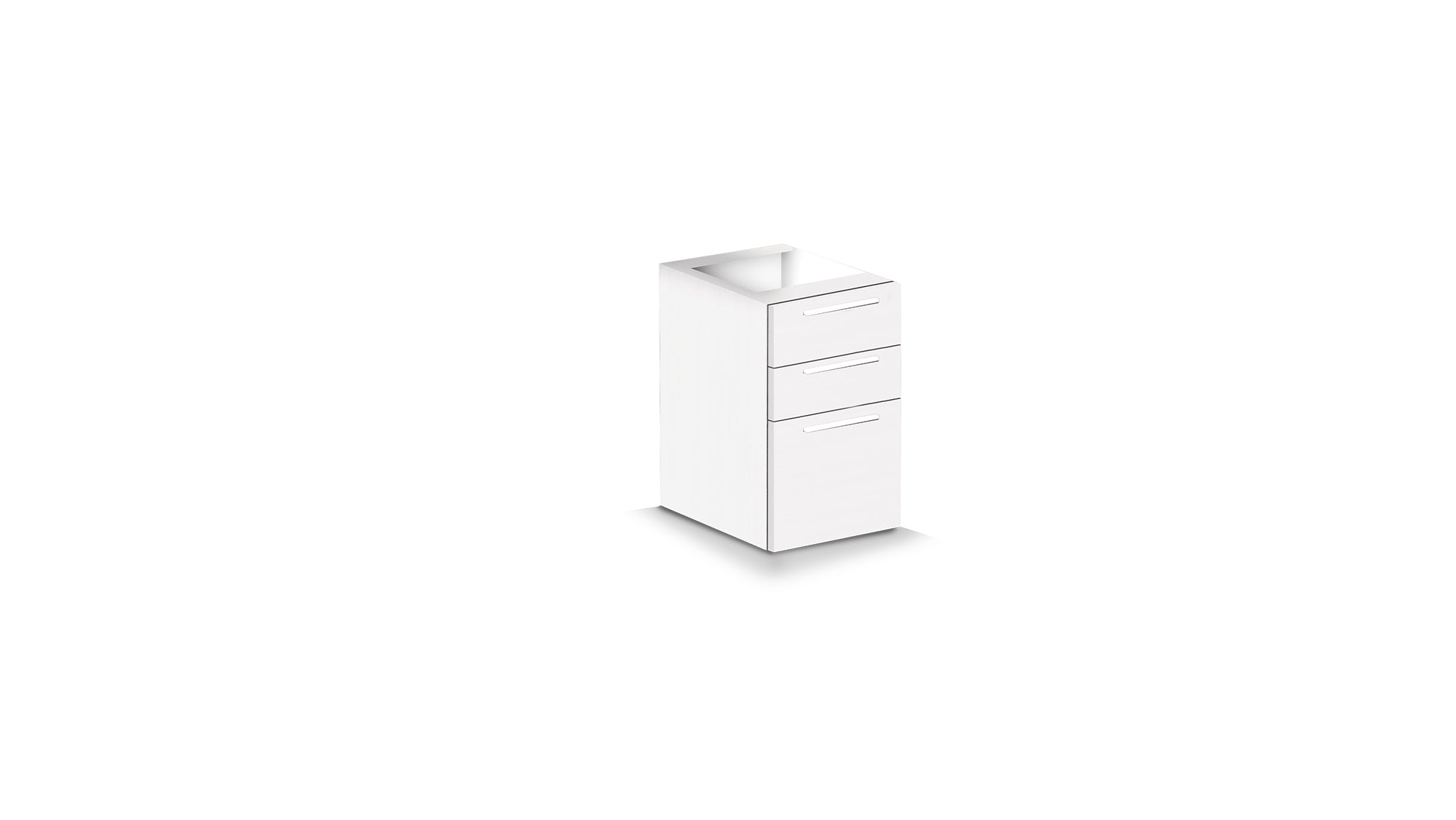 Deluxe 3 Drawer Storage Cabinet Pedestal Blanco