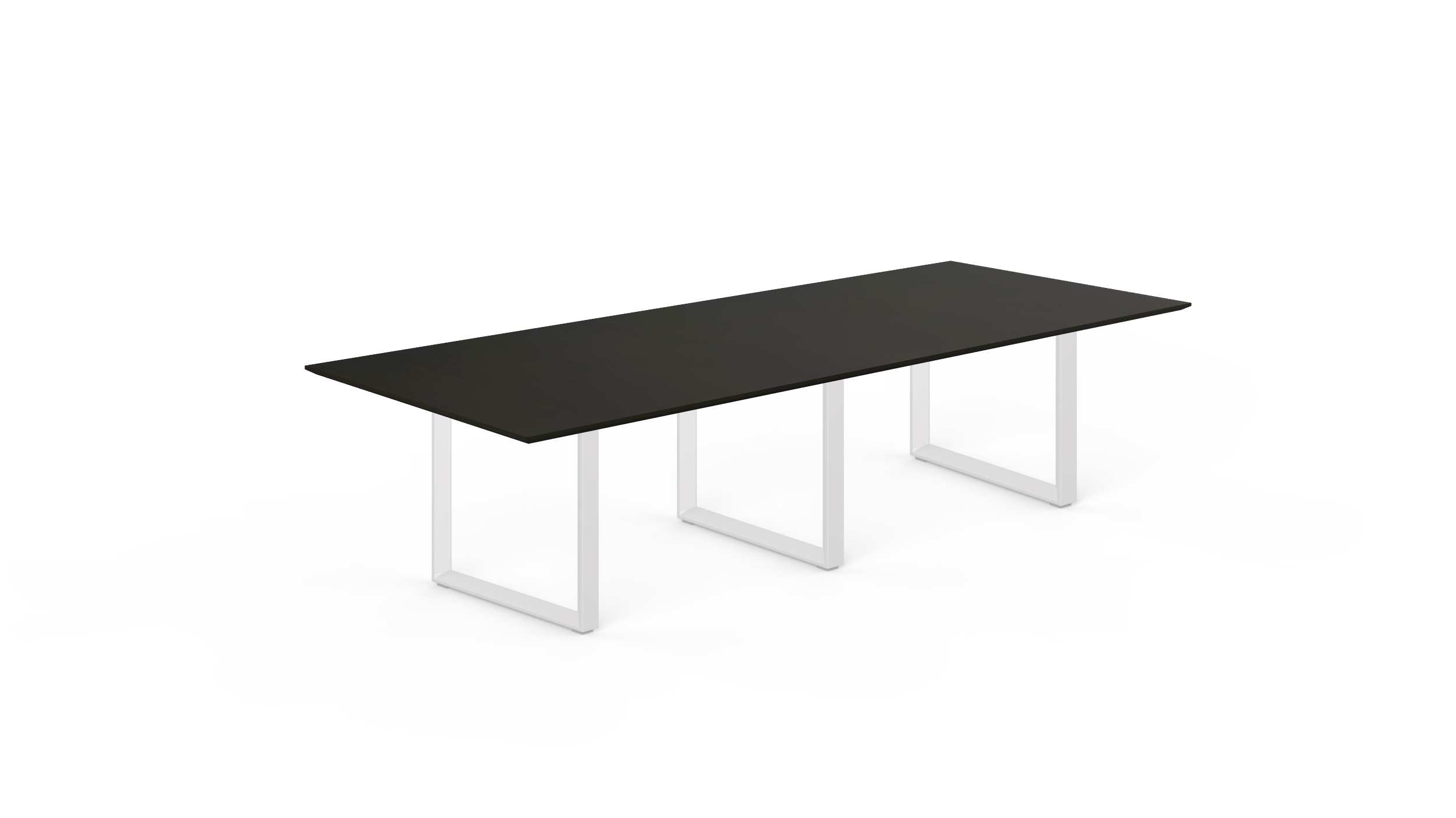 10' Coltello Conference Table with White Veloce legs, Espresso