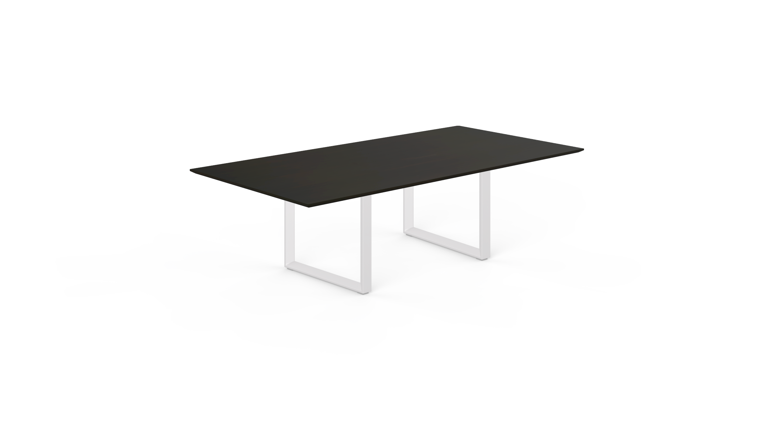 8' Coltello Conference Table with White Veloce legs, Espresso