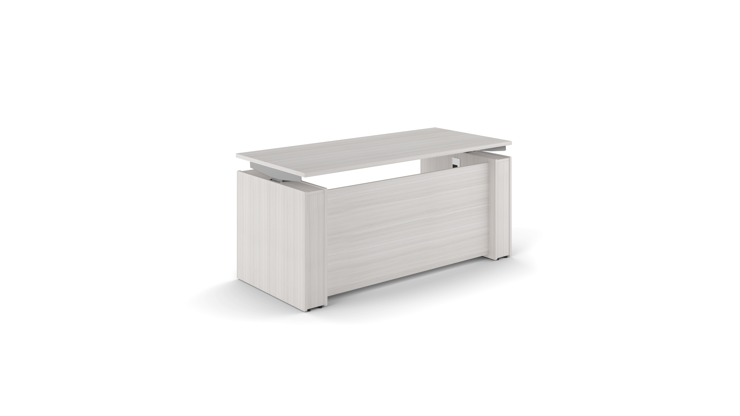 Elevare Height-Adjustable Desk with Copertina Leg Covers - Blanc De Gris