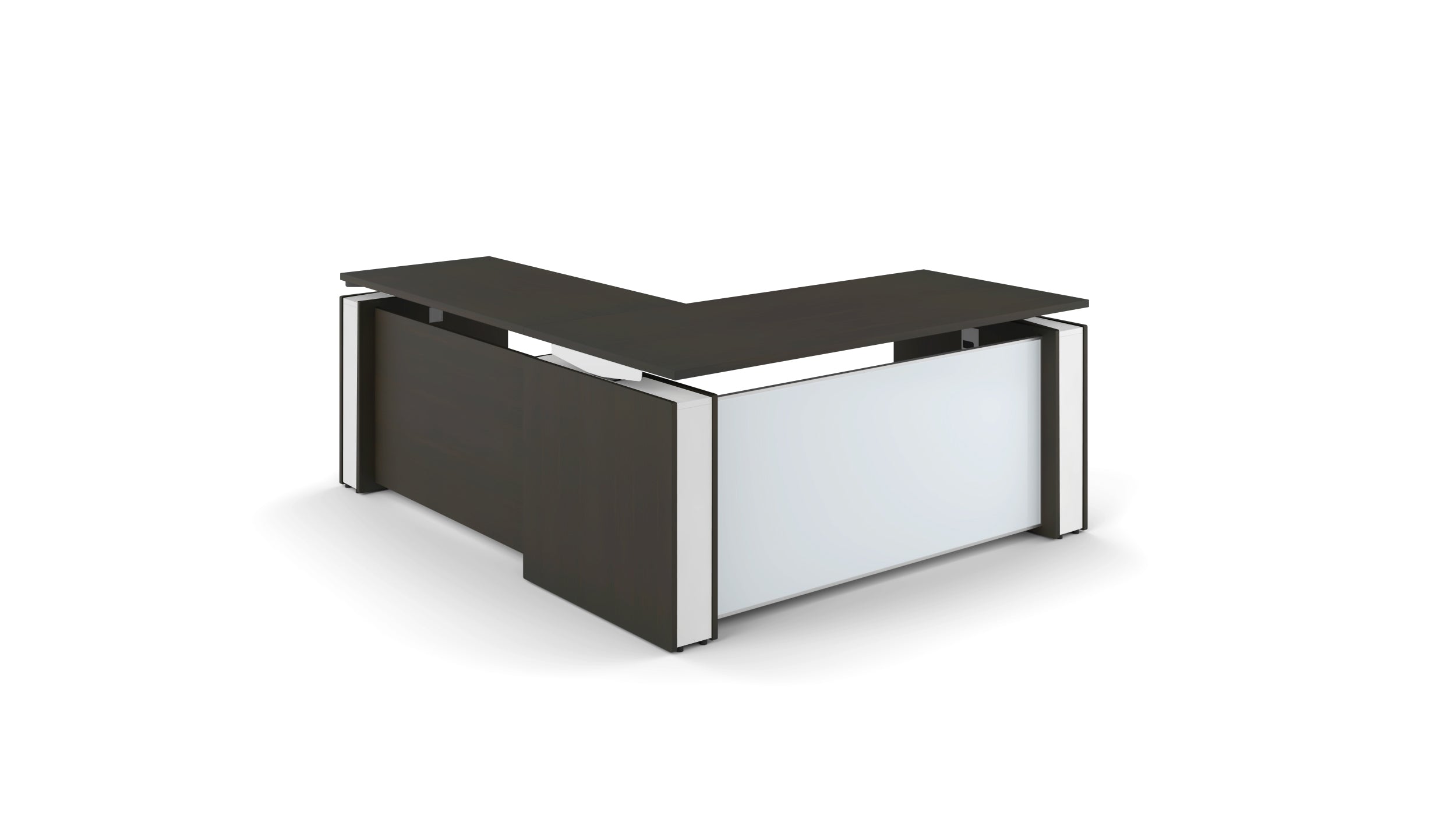 L-Shaped Elevare Electric Height Adjustable Desk - Espresso
