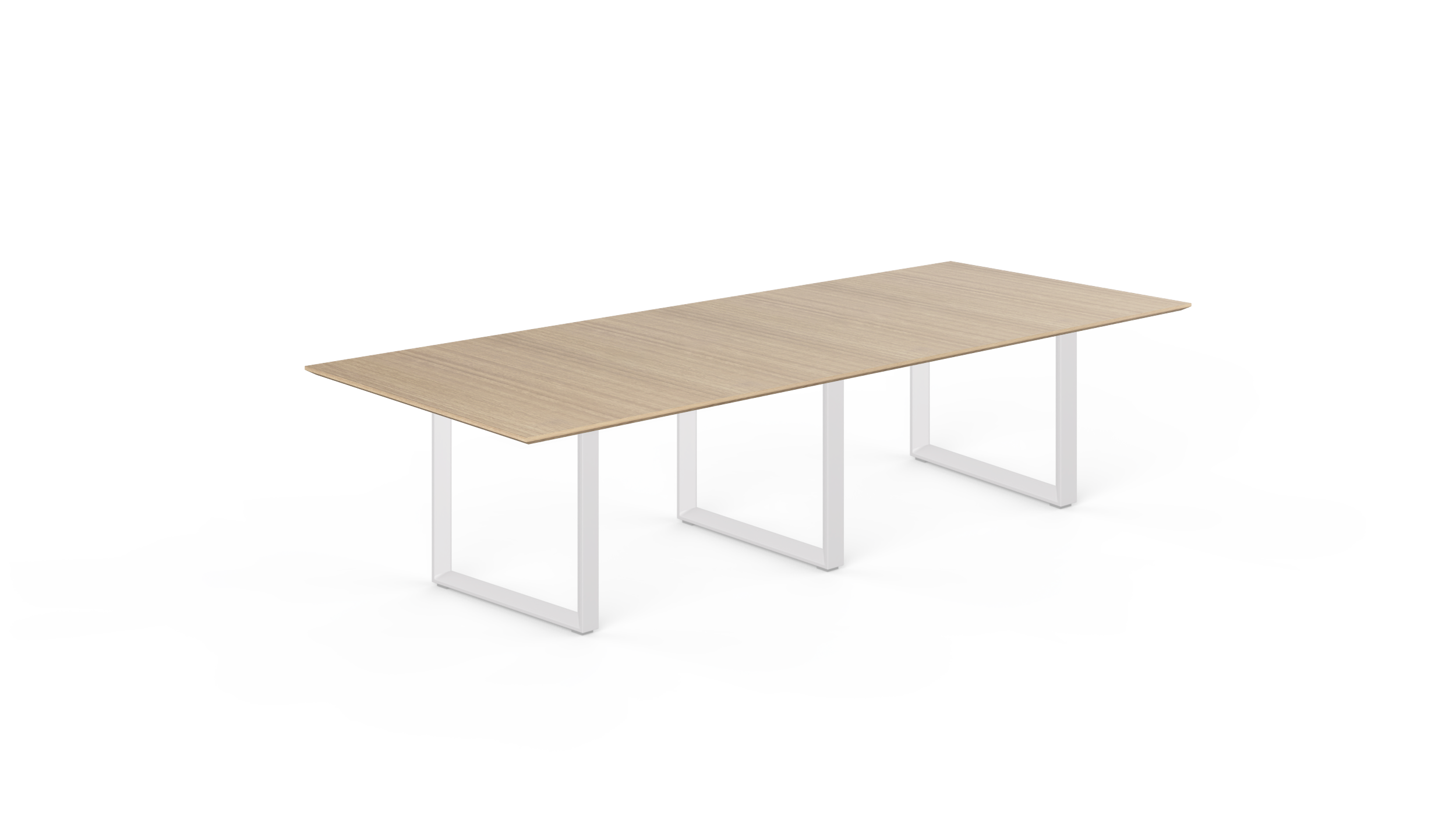 10' Coltello Conference Table with White Veloce legs, Miele