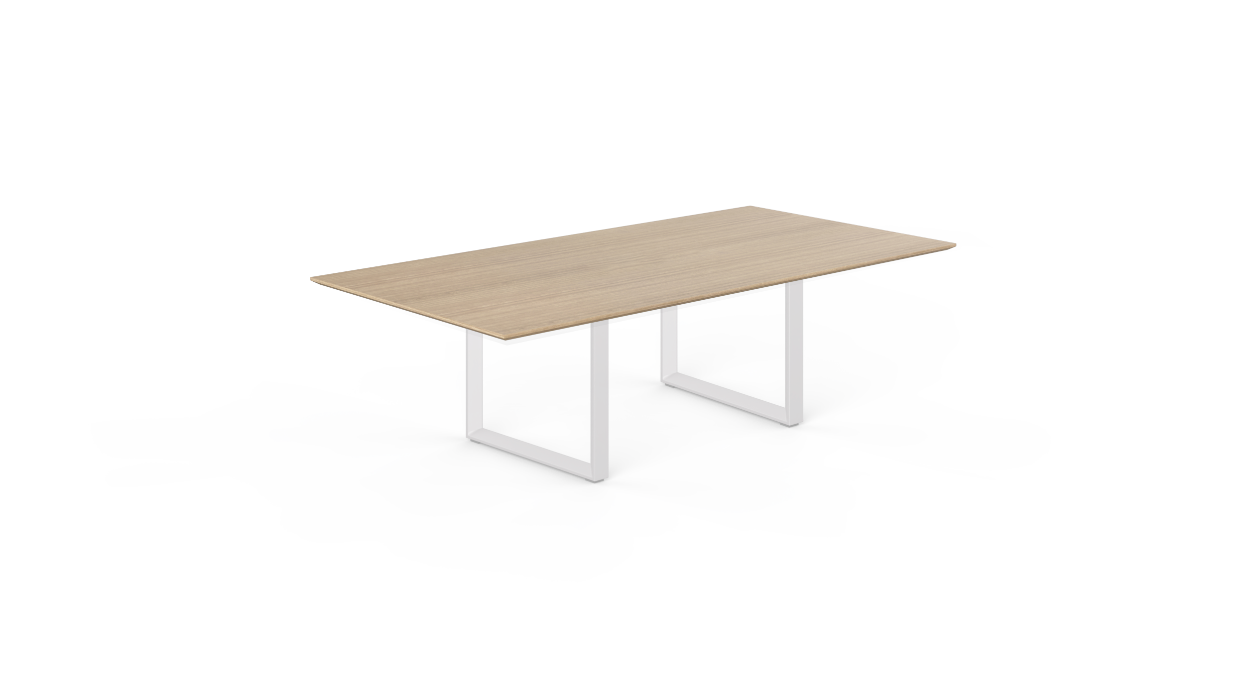 8' Coltello Conference Table with White Veloce legs, Miele