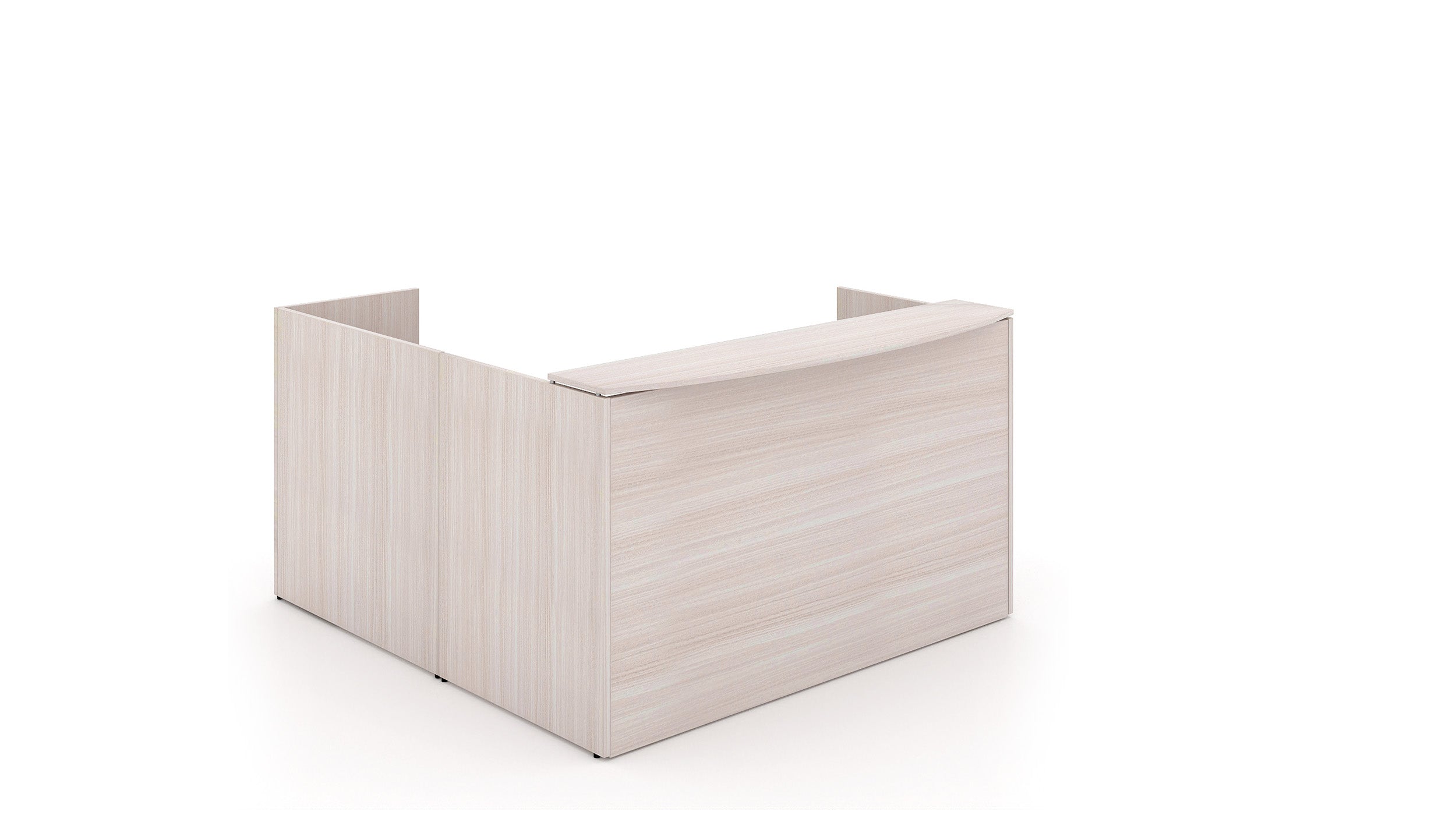 L-Shape Reception with Laminate Top Blanc de Gris
