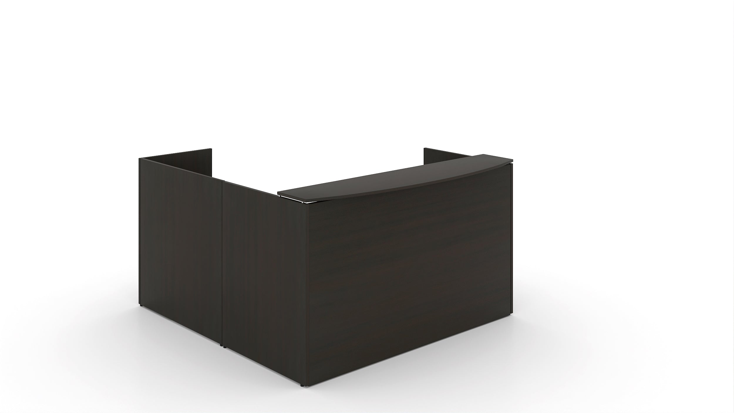 L-Shape Reception with Laminate Top Espresso