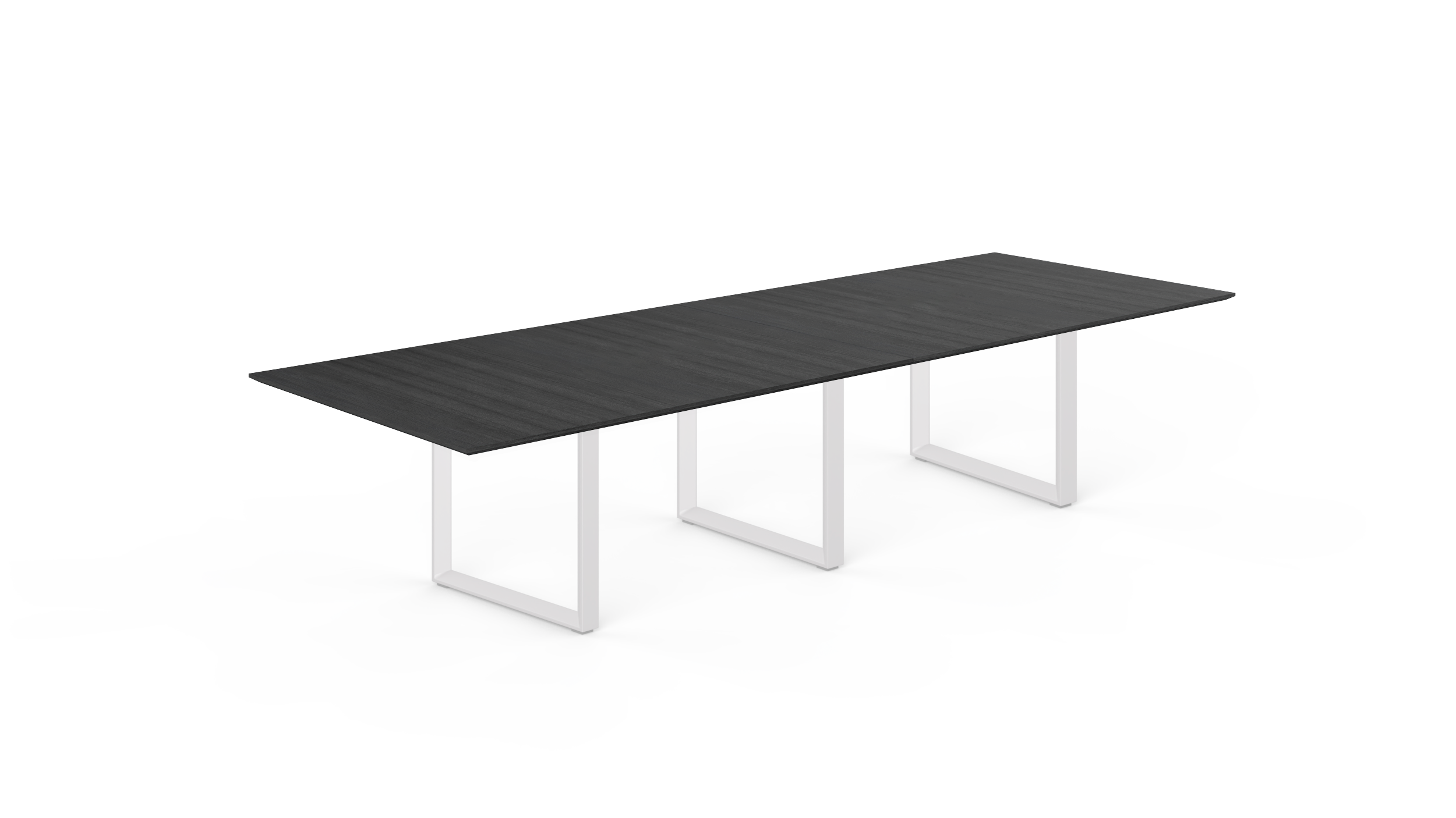 12' Coltello Conference Table with White Veloce legs, Grigio