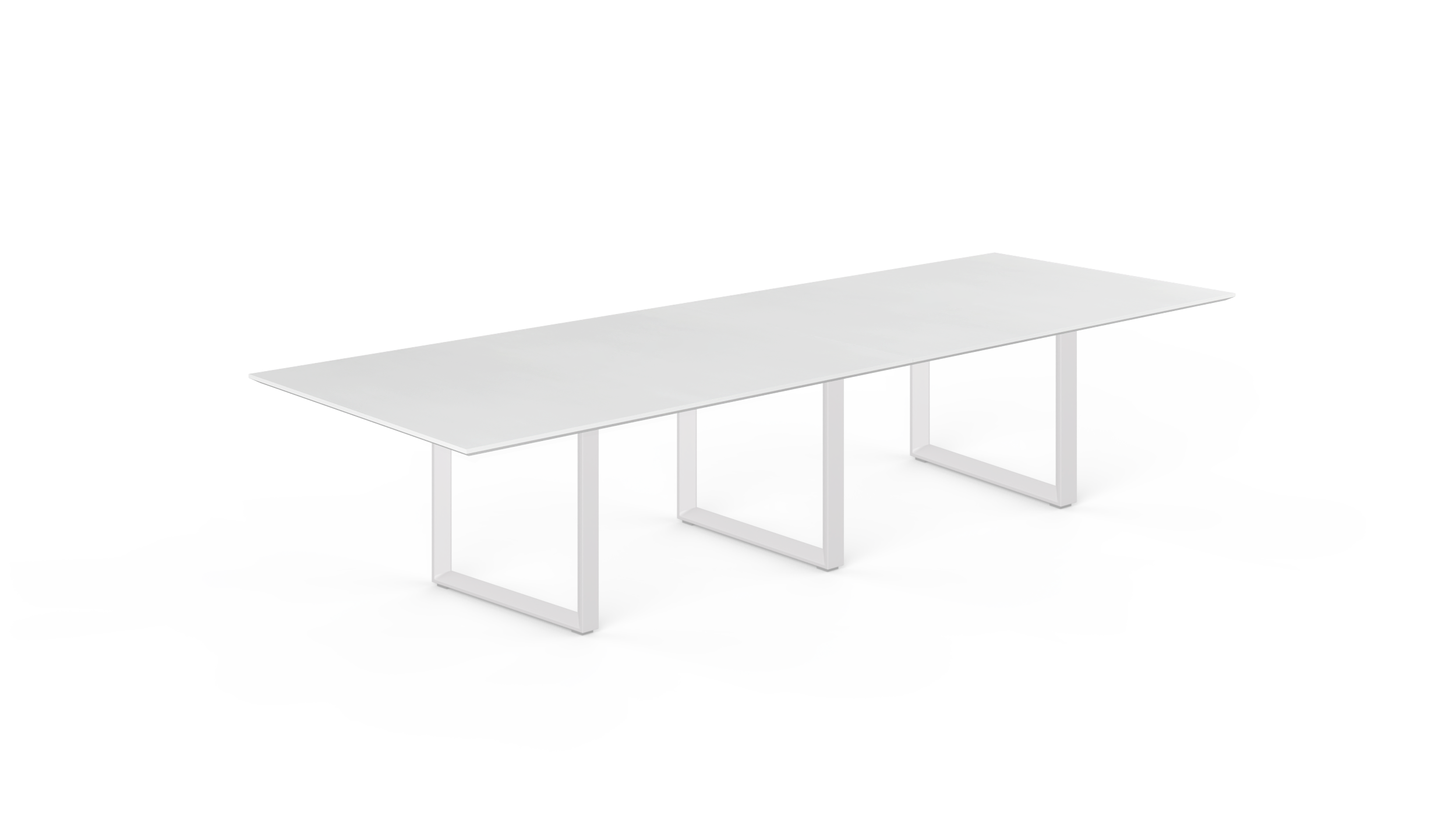 12' Coltello Conference Table with White Veloce legs, Blanco