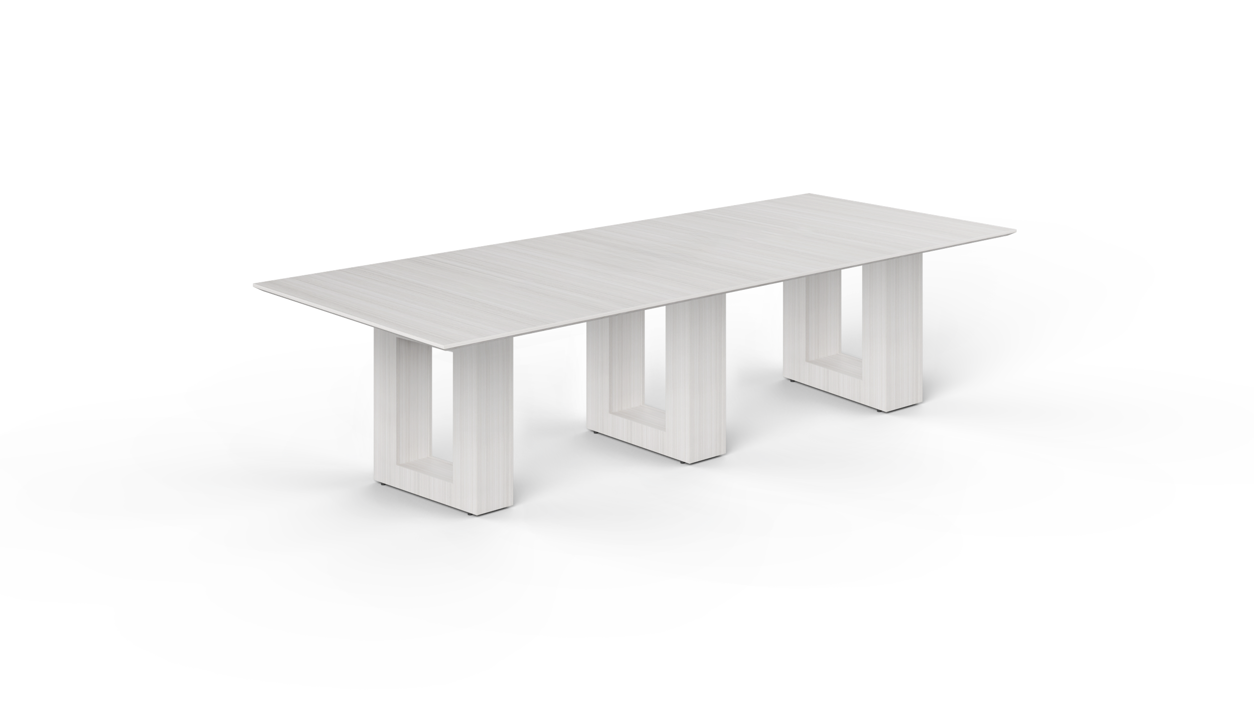 10' Coltello Conference Table with Aureola legs, Blanc De Gris