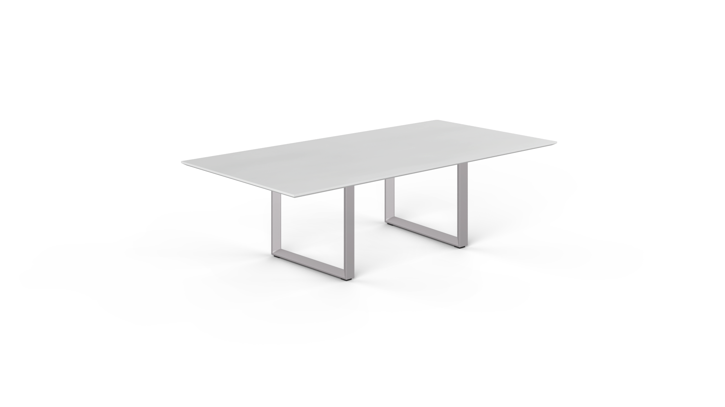 8' Coltello Conference Table with Grey Veloce legs, Blanco