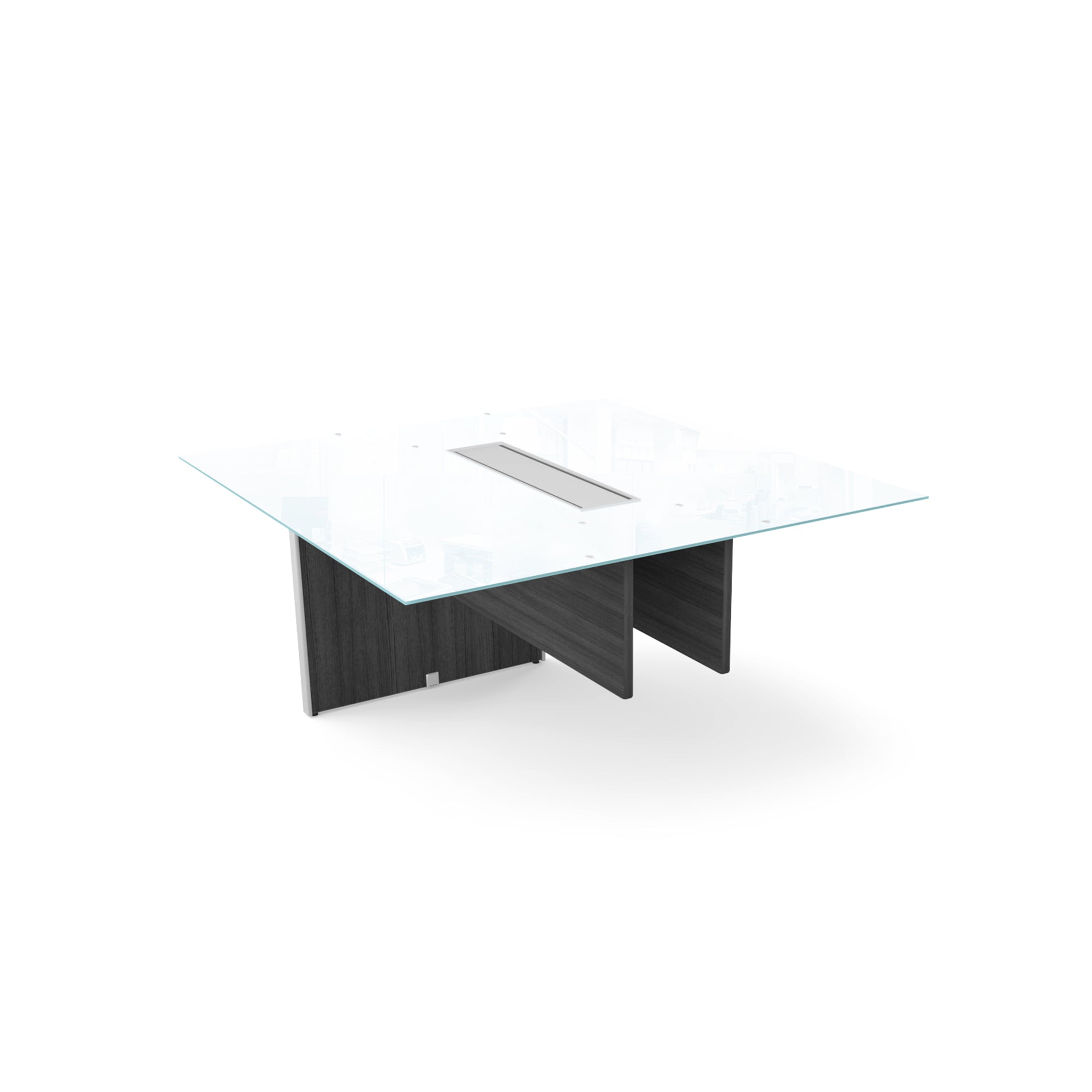 4' Glass Top Extension for Conference Table Grigio