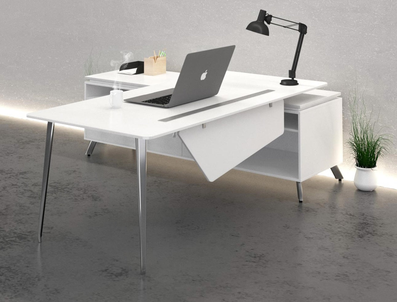 Onesuite Desk with Credenza Return