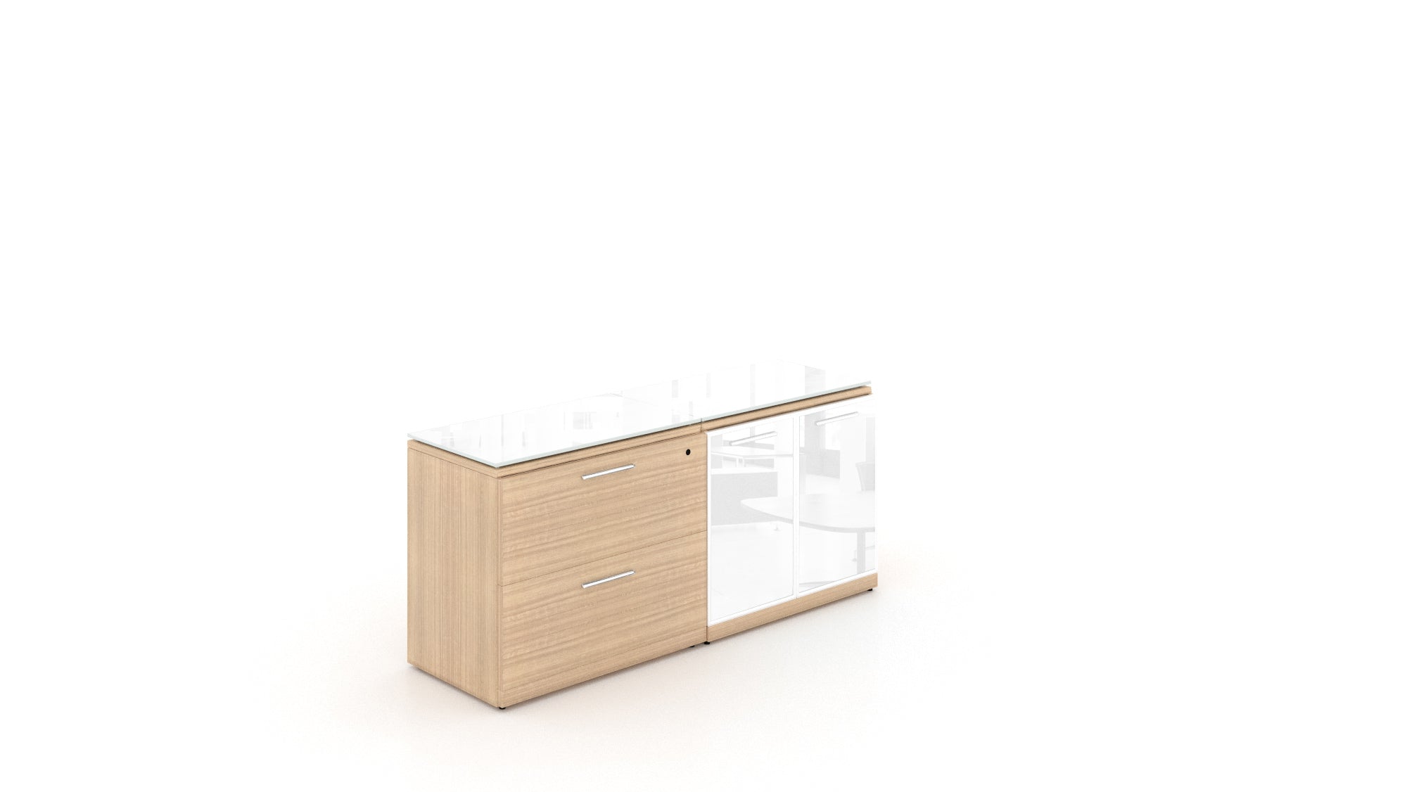 Executive Combo Storage Credenza with Glass Top Miele