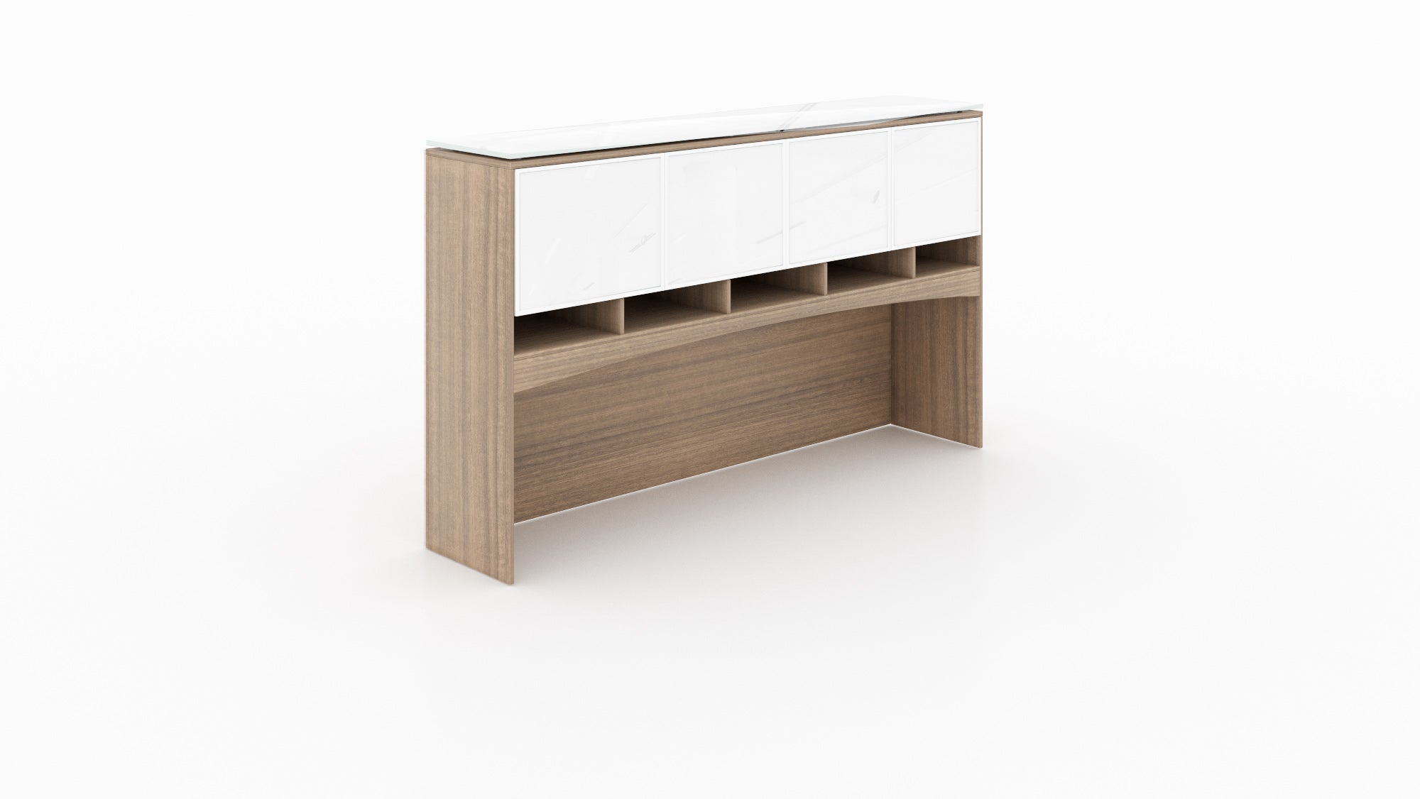 Deluxe Hutch with Glass Doors and Top 72"